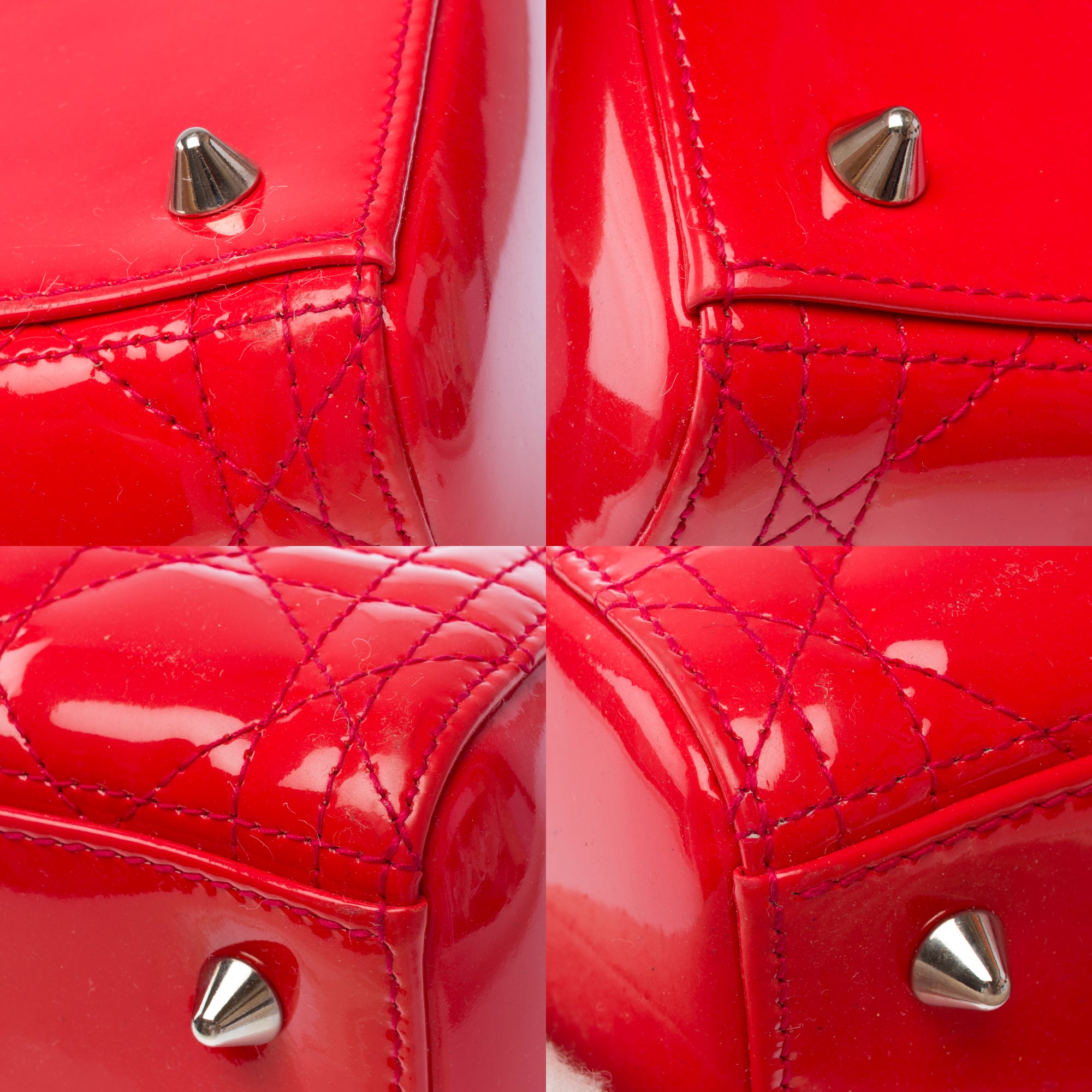 Sac DIOR Lady Dior en Cuir Rouge - 103867