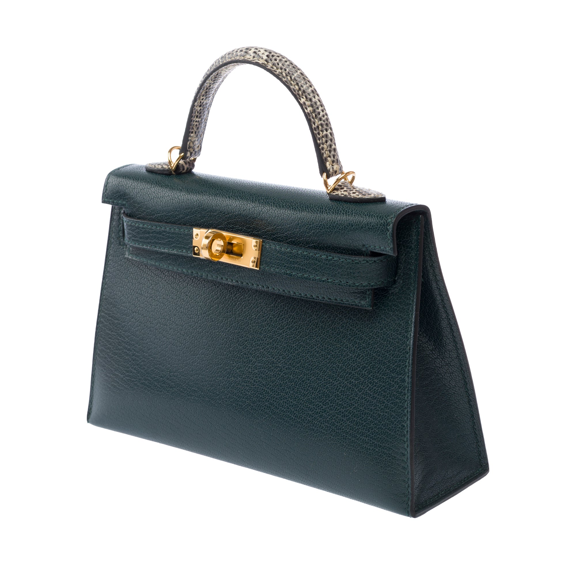 Sac HERMES Kelly Mini en Cuir Vert - 103842