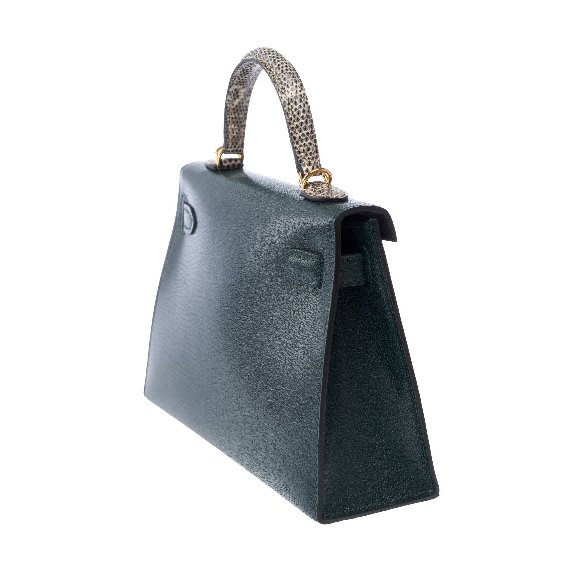 Sac HERMES Kelly Mini en Cuir Vert - 103842