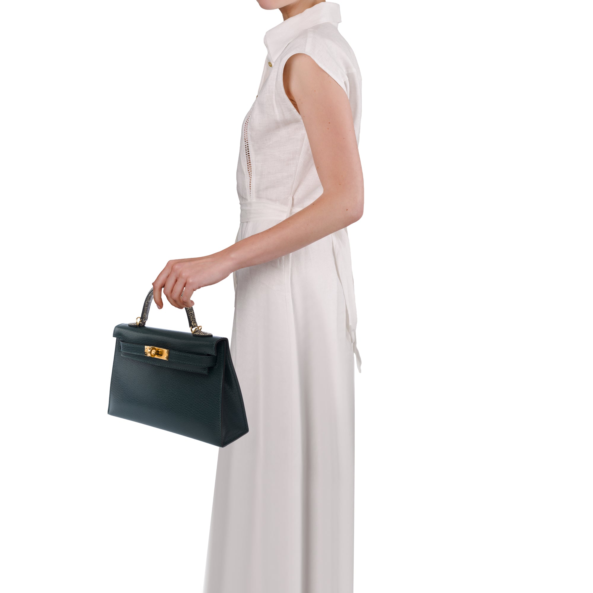 Sac HERMES Kelly Mini en Cuir Vert - 103842