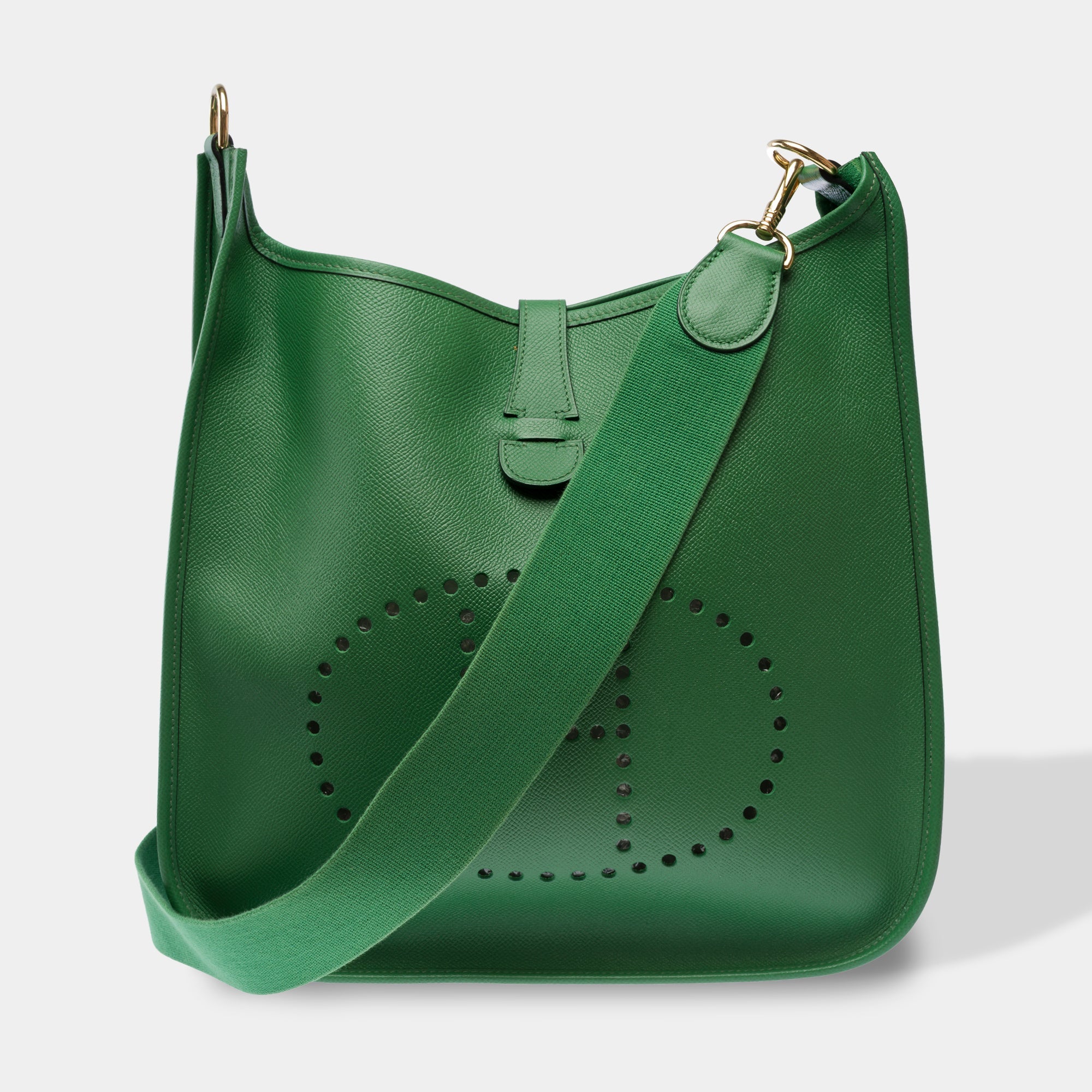 Sac HERMES Evelyne en Cuir Vert - 103861