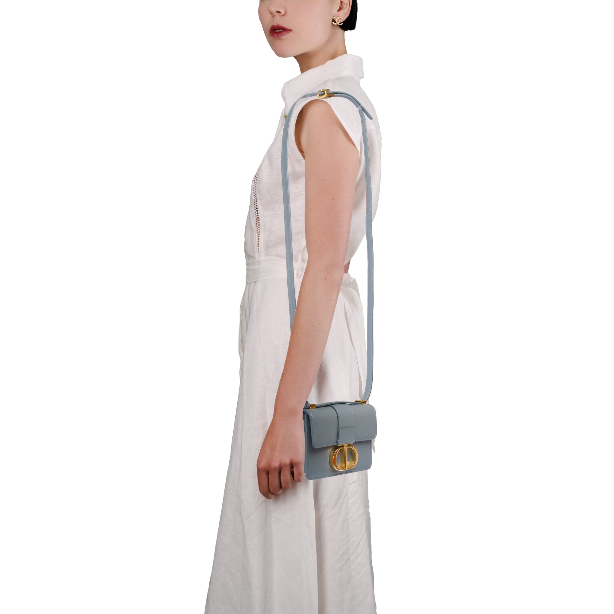 Sac DIOR 30 Montaigne en Cuir Gris - 103832