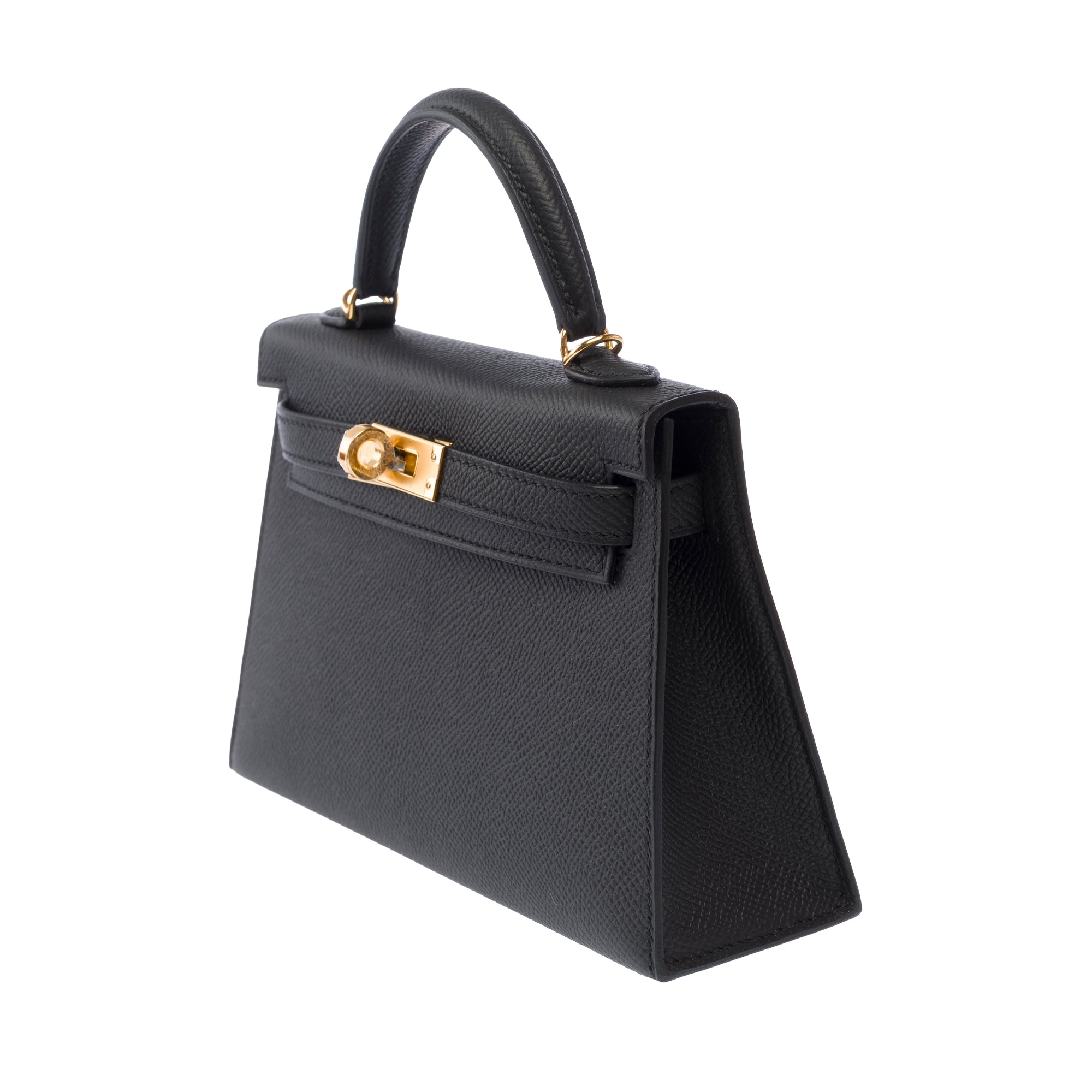 Sac HERMES Kelly Mini en Cuir Noir - 103841