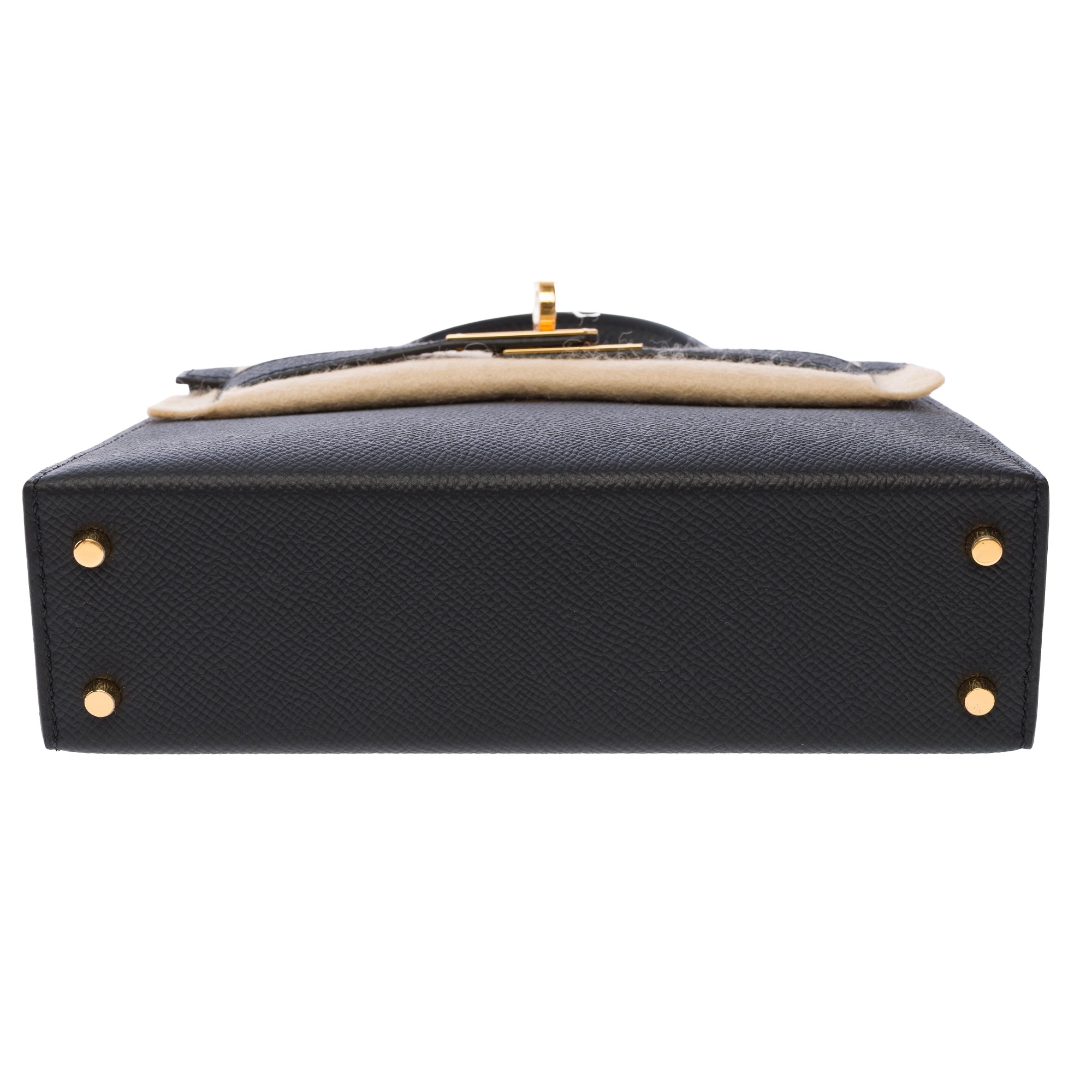 Sac HERMES Kelly Mini en Cuir Noir - 103841