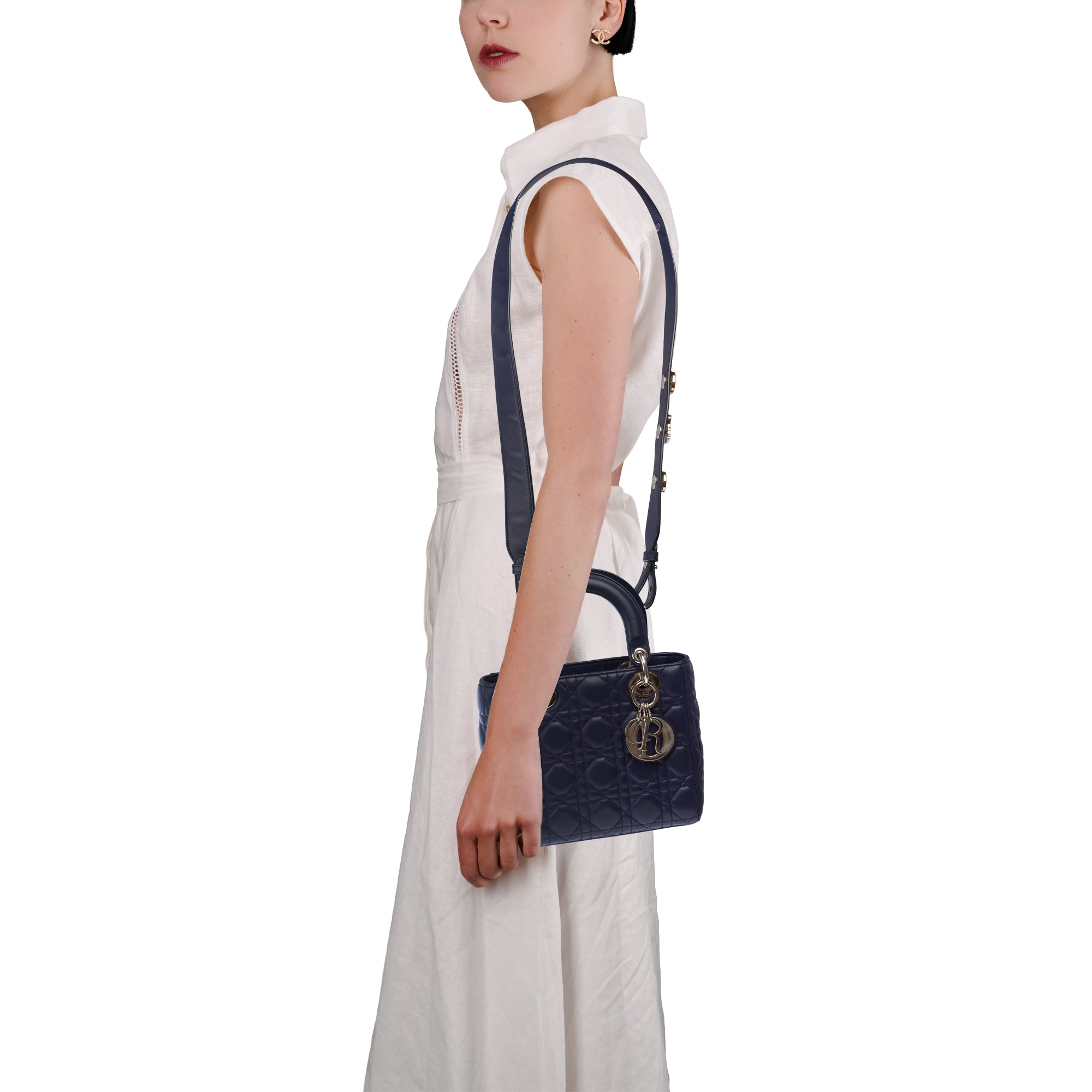 Sac DIOR Lady Dior en Cuir Bleu Marine - 103859
