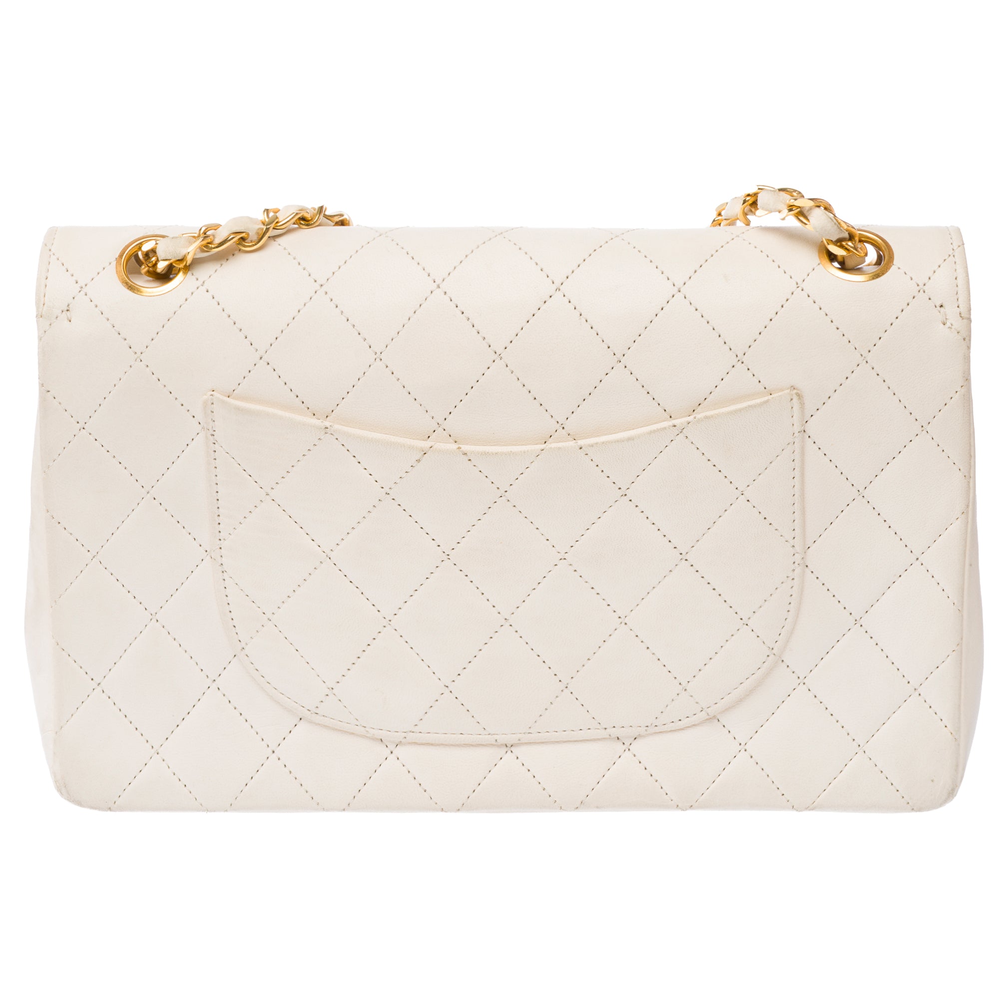 Sac CHANEL Timeless/Classique en Cuir Blanc - 103860