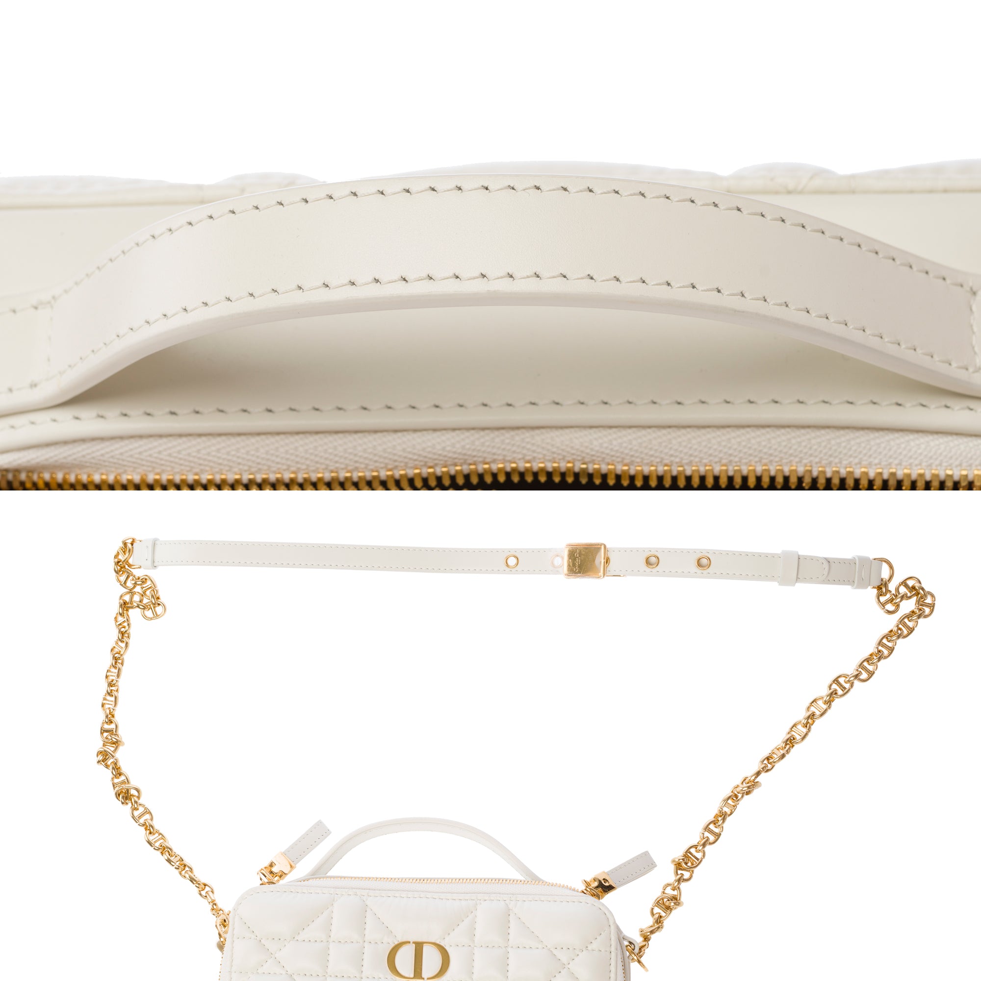 Sac DIOR Dior Caro en Cuir Blanc - 103829