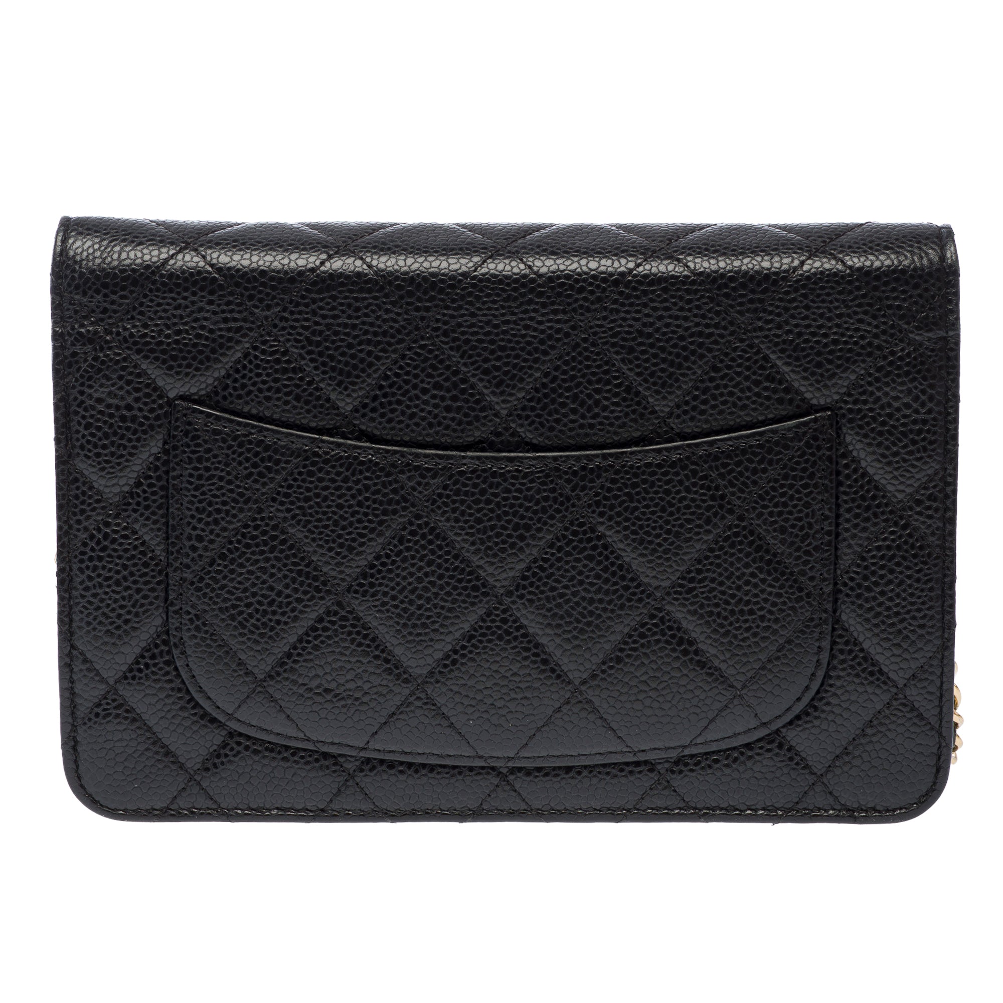 Sac CHANEL Wallet on Chain en Cuir Noir - 103855