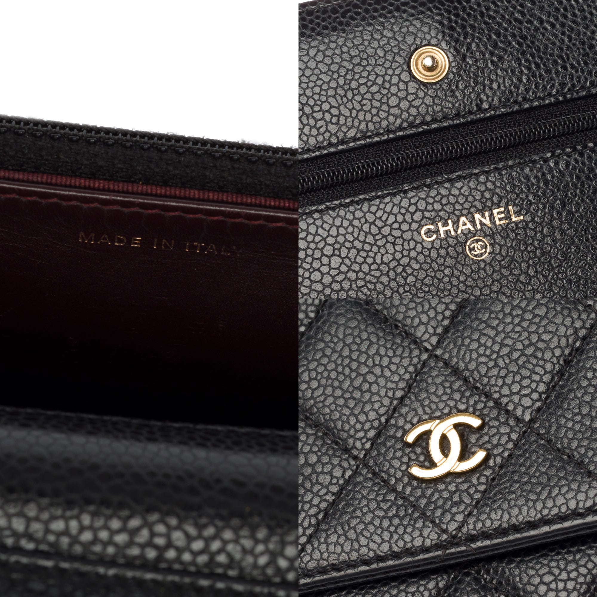 Sac CHANEL Wallet on Chain en Cuir Noir - 103855
