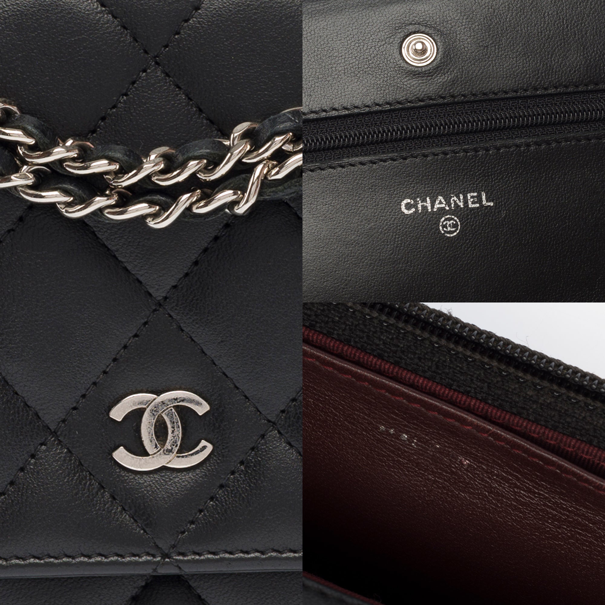 Sac CHANEL Wallet on Chain en Cuir Noir - 103857