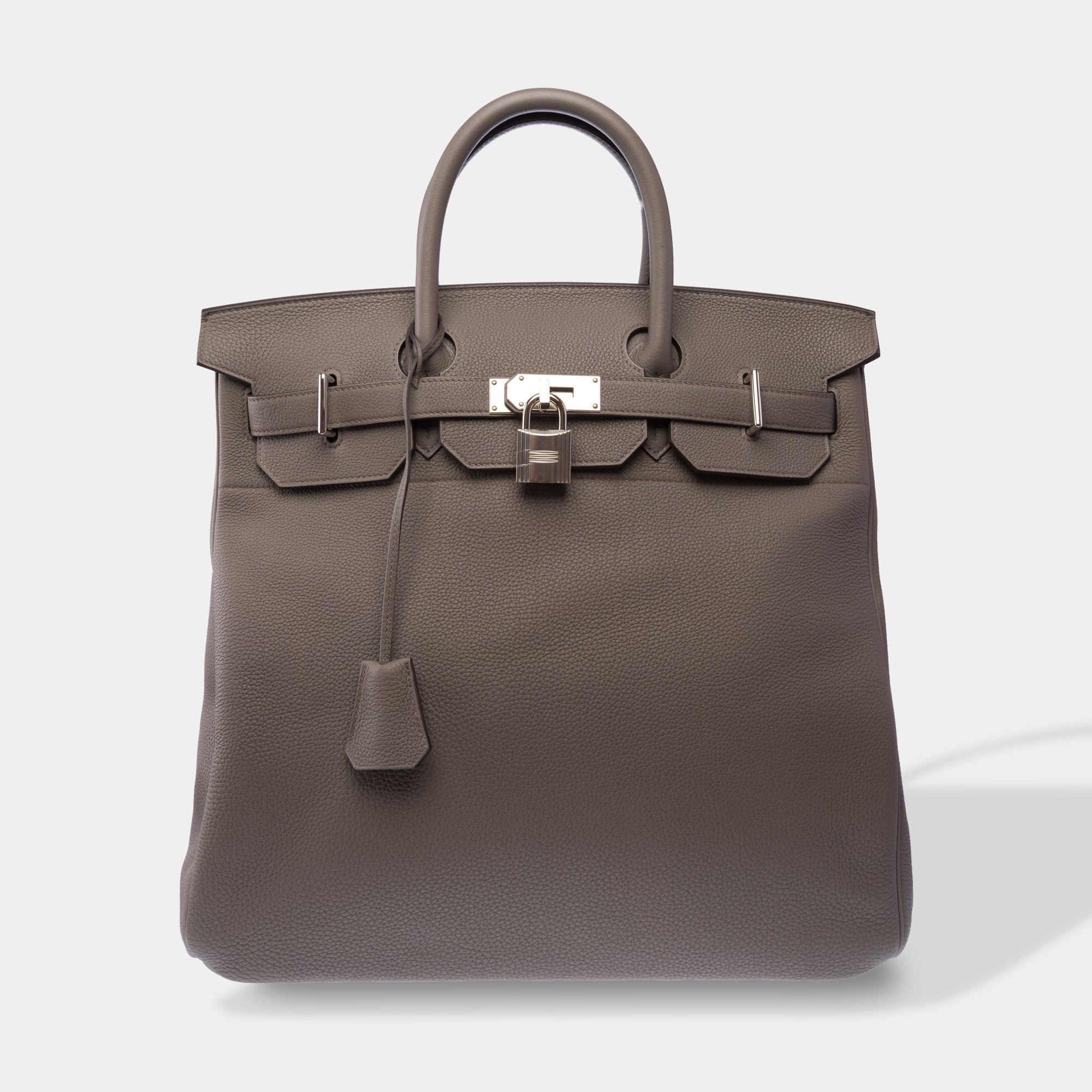 Sac HERMES Haut a Courroies en Cuir Gris - 103876
