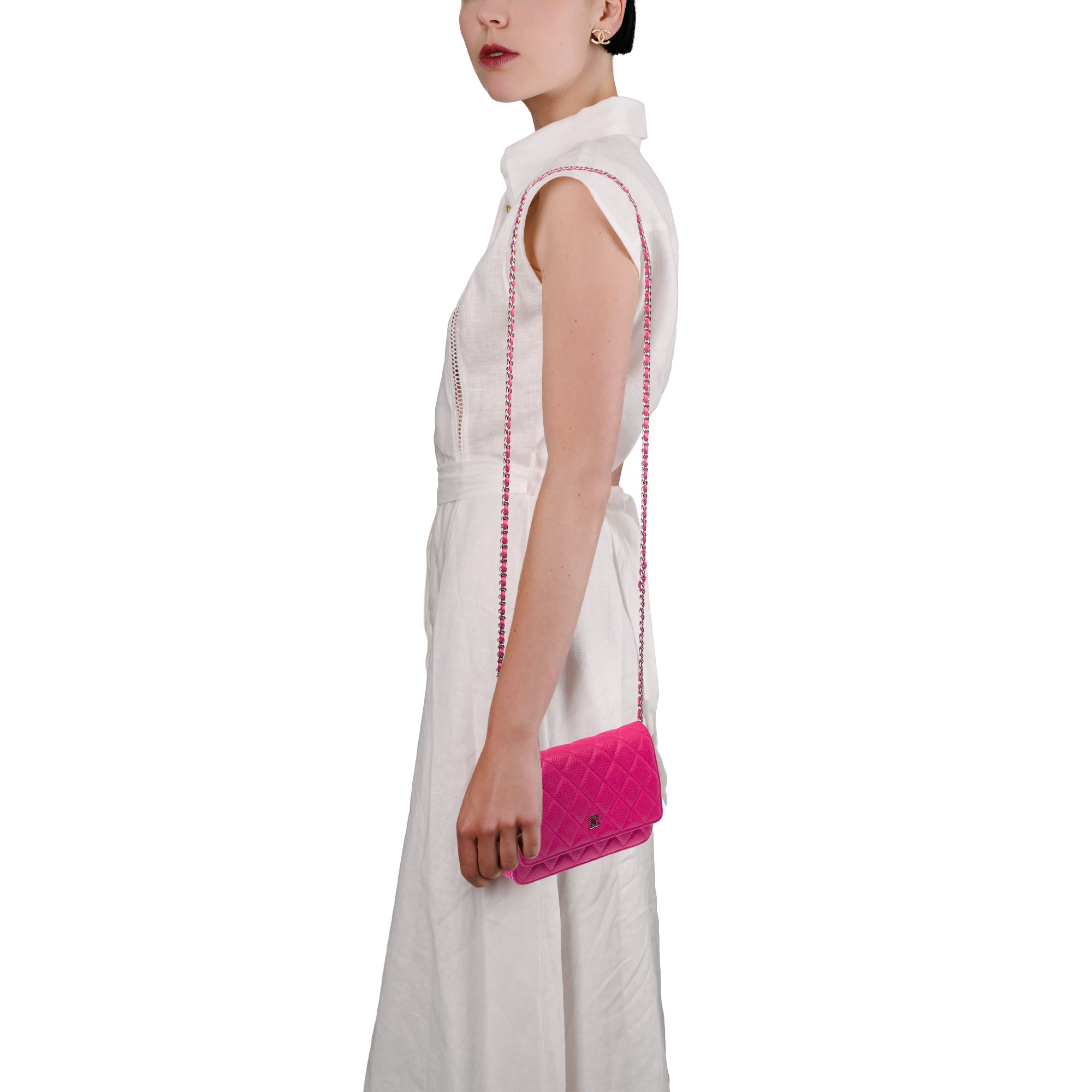 Sac CHANEL Wallet on Chain en Cuir Rose - 103887