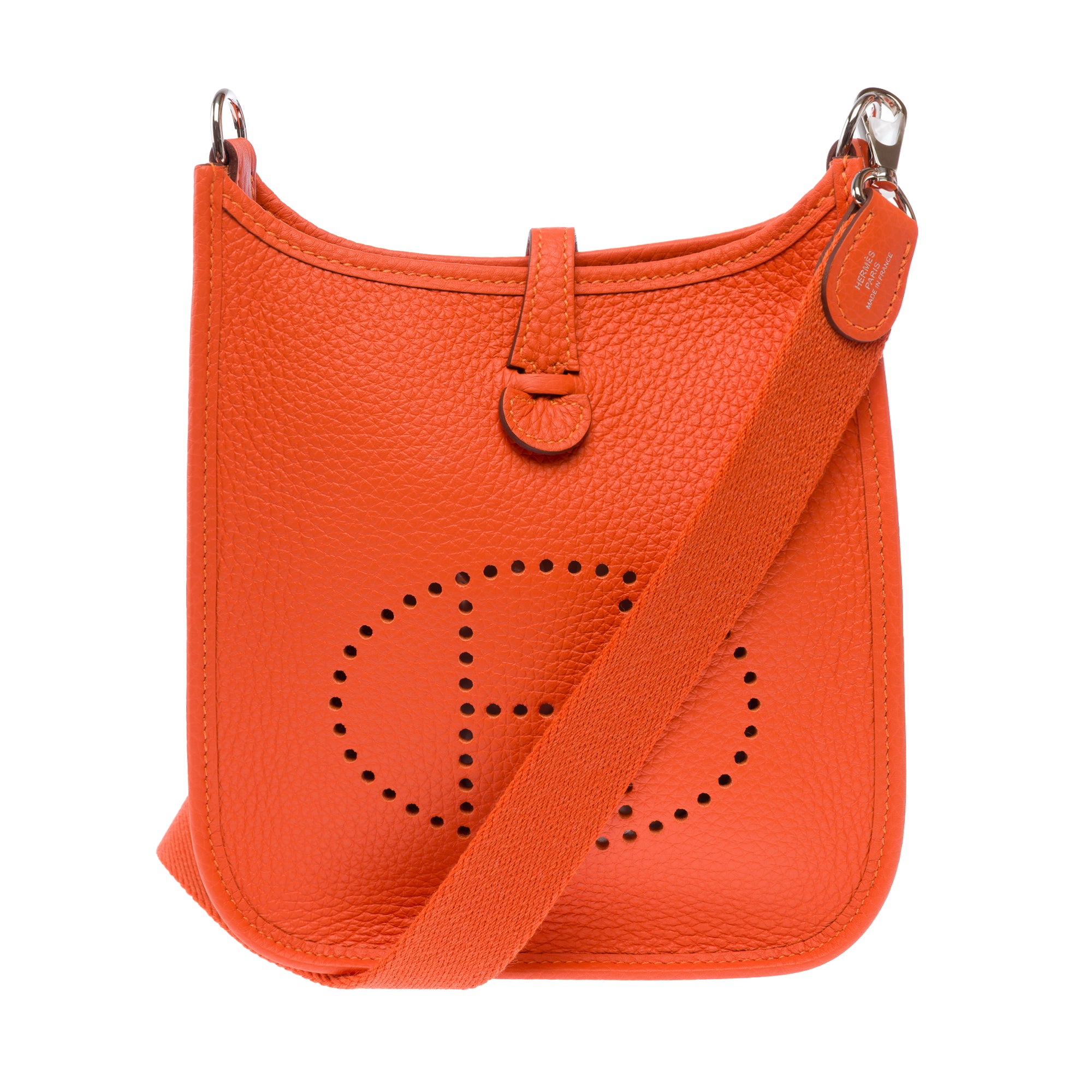 Sac HERMES Mini Evelyne en Cuir Orange - 103912