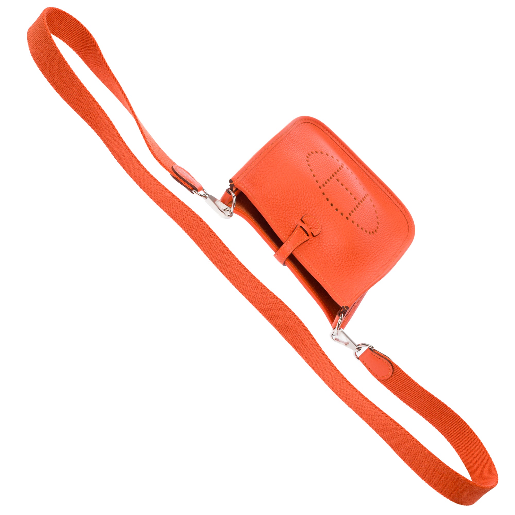 Sac HERMES Mini Evelyne en Cuir Orange - 103912