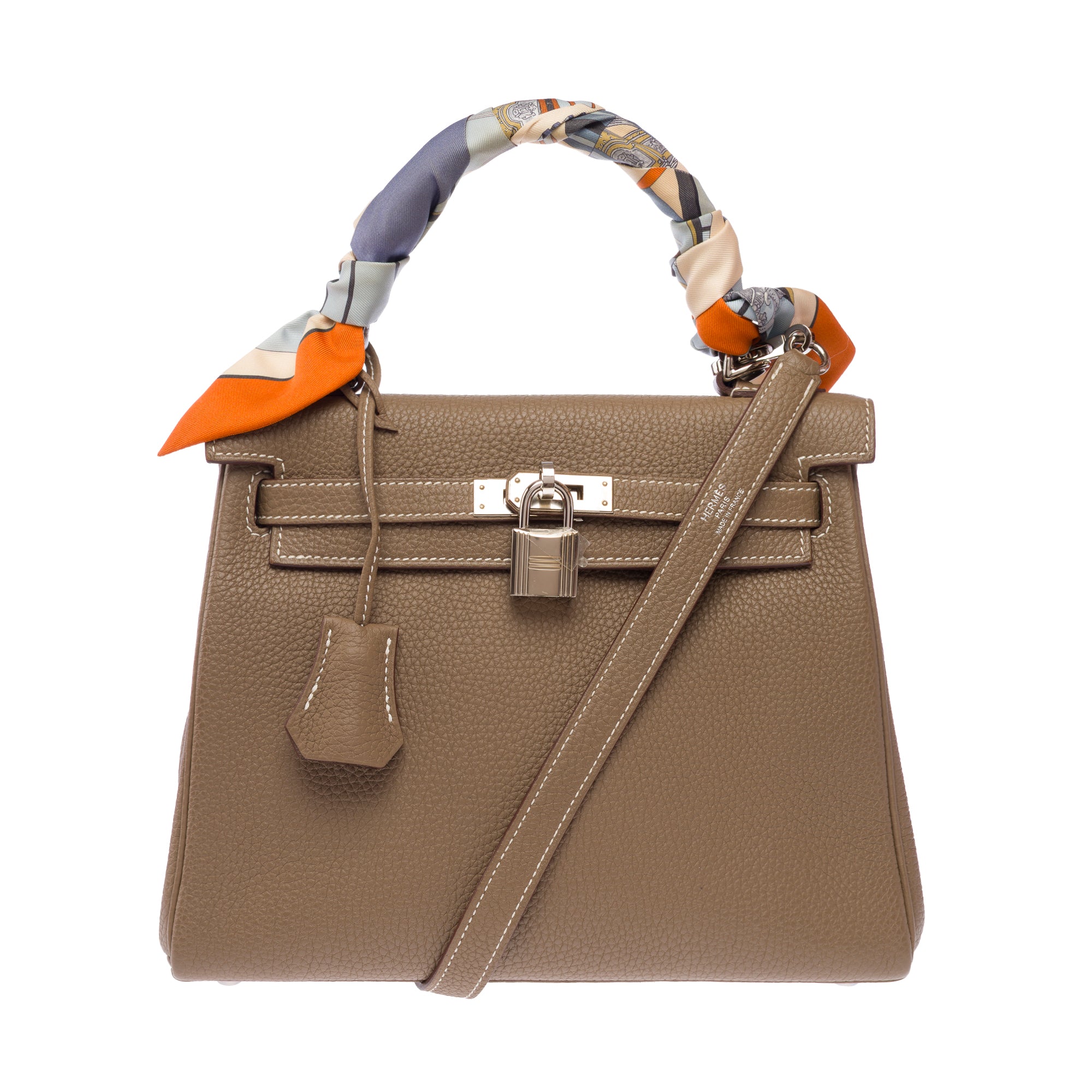 Sac HERMES Kelly 25 en Cuir Étoupe - 103914