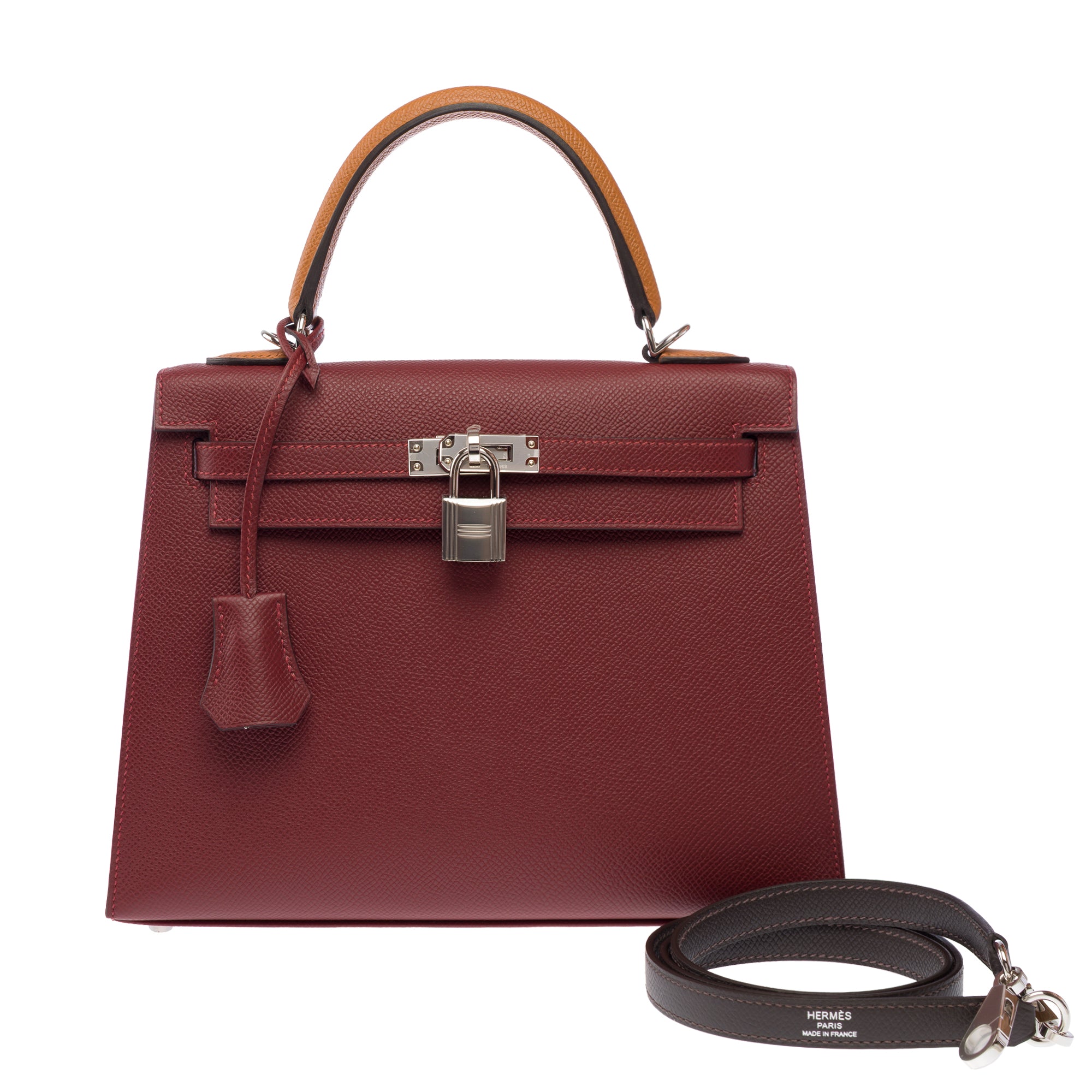 Sac HERMES Kelly 25 en Cuir Rouge - 103897