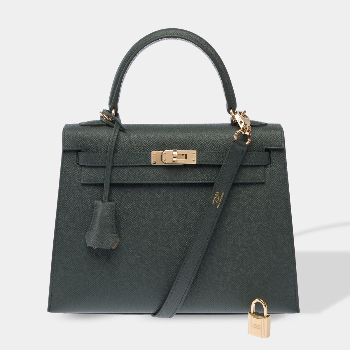 Sac HERMES Kelly 25 en Cuir Vert - 103894