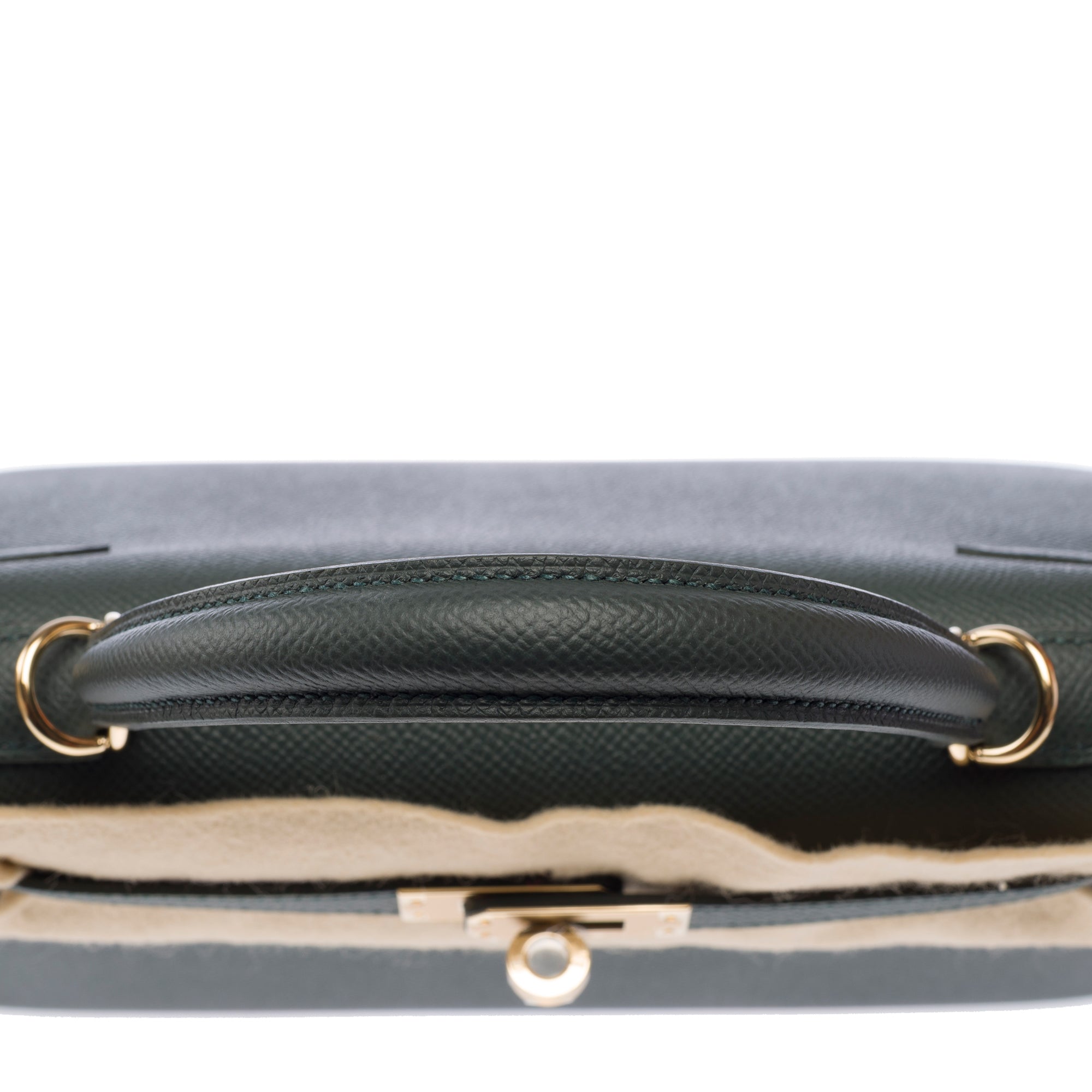 Sac HERMES Kelly 25 en Cuir Vert - 103894