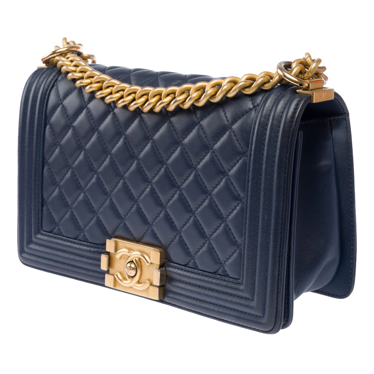 Sac CHANEL Boy en Cuir Bleu Marine - 103911