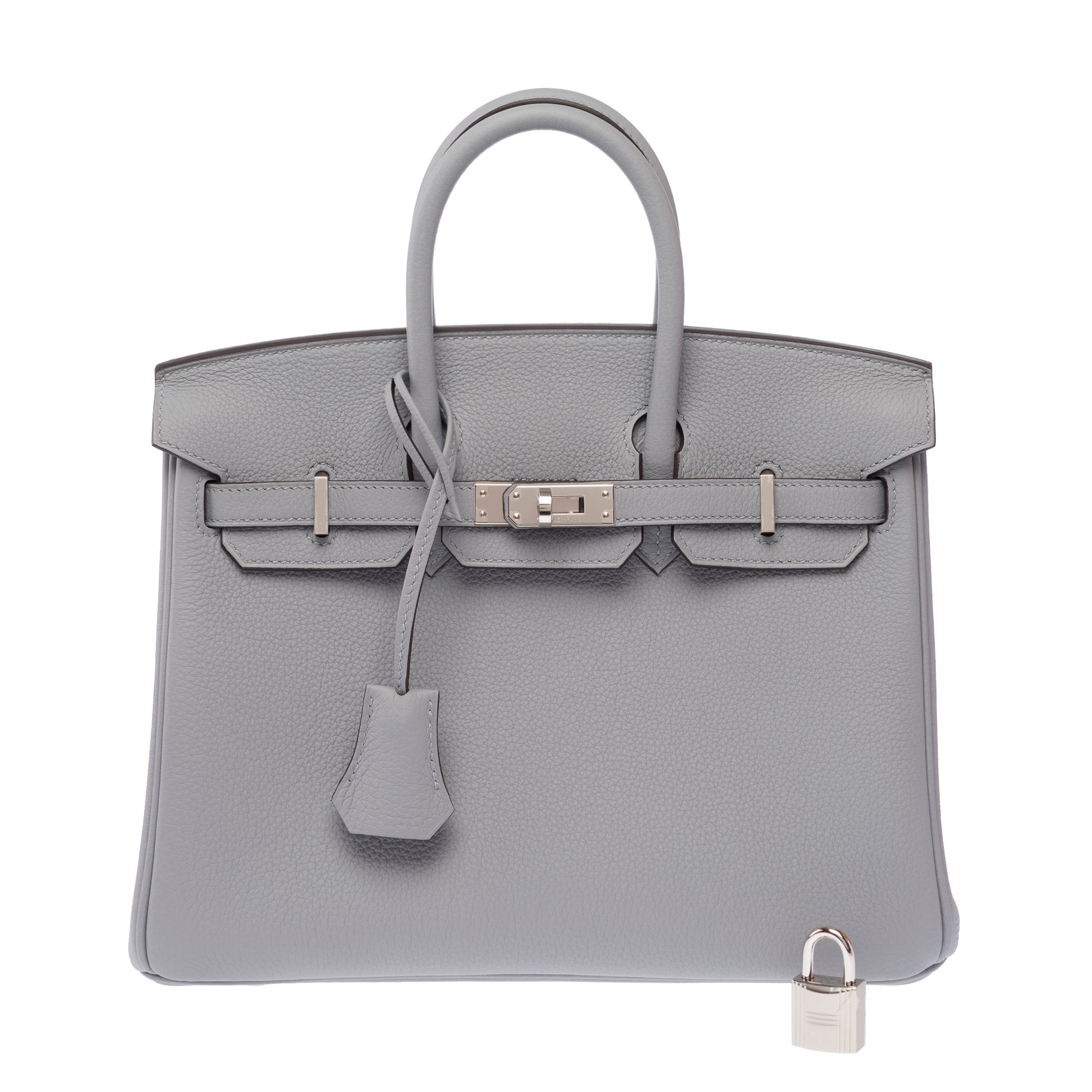 Sac HERMES Birkin 25 en Cuir Gris - 103898