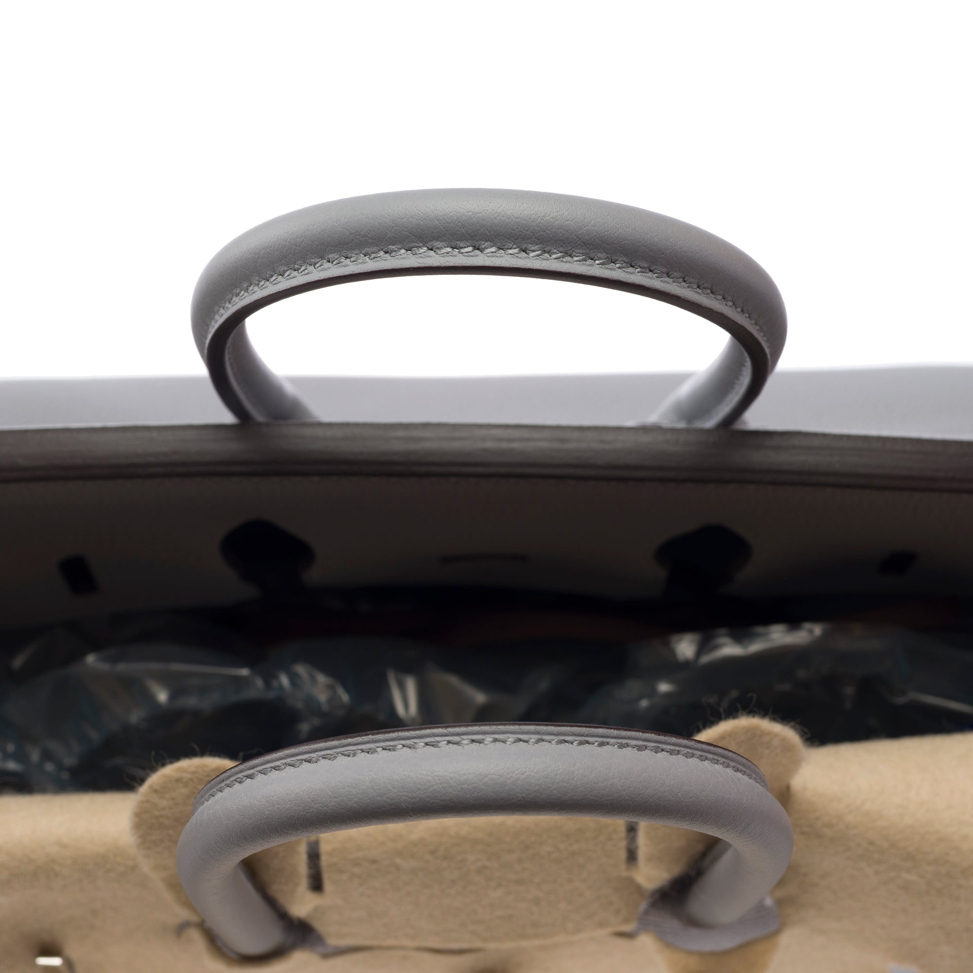 Sac HERMES Birkin 25 en Cuir Gris - 103898