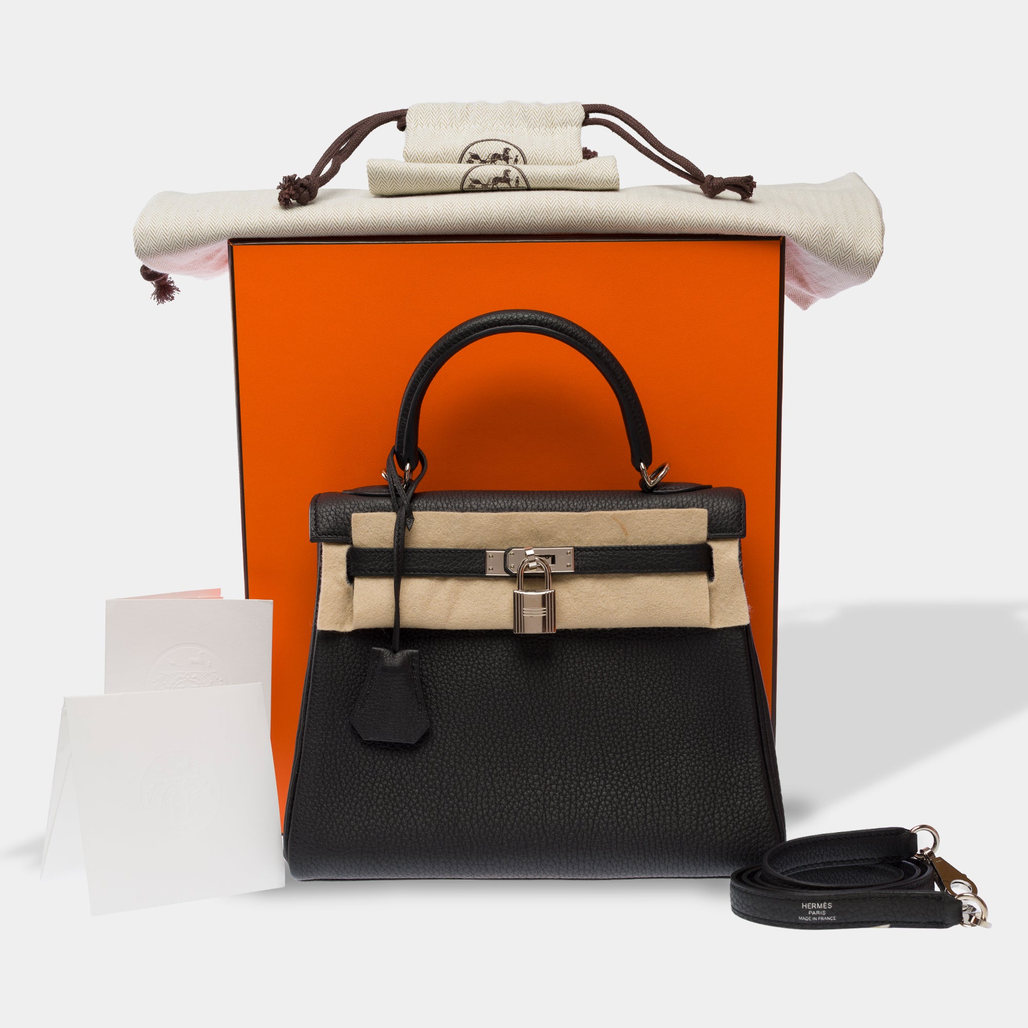Sac HERMES Kelly 25 en Cuir Noir - 103924