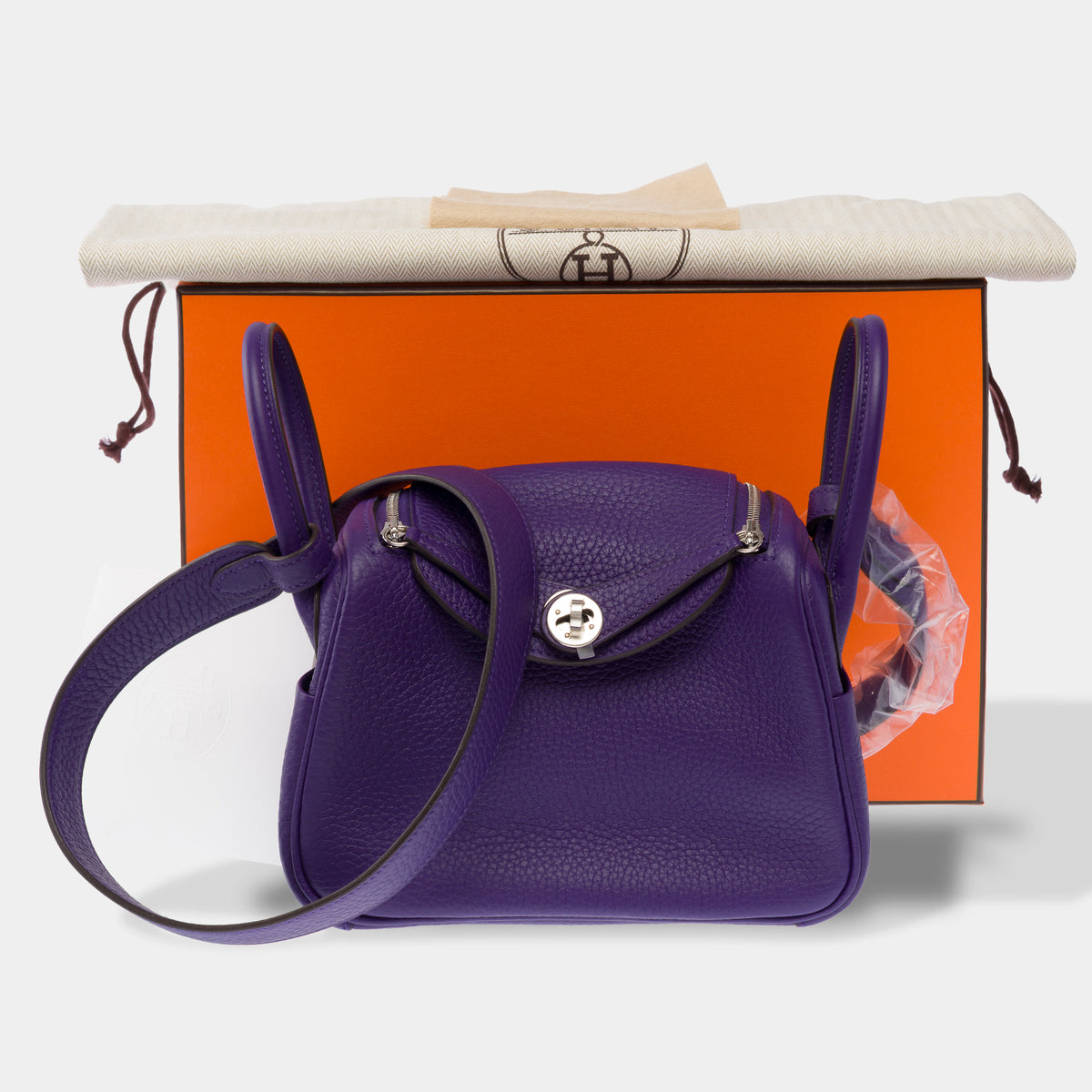 Sac HERMES Lindy en Cuir Violet - 103922