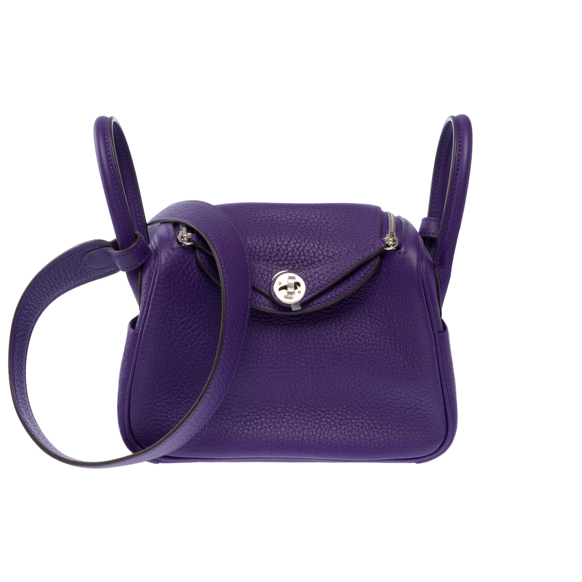 Sac HERMES Lindy en Cuir Violet - 103922