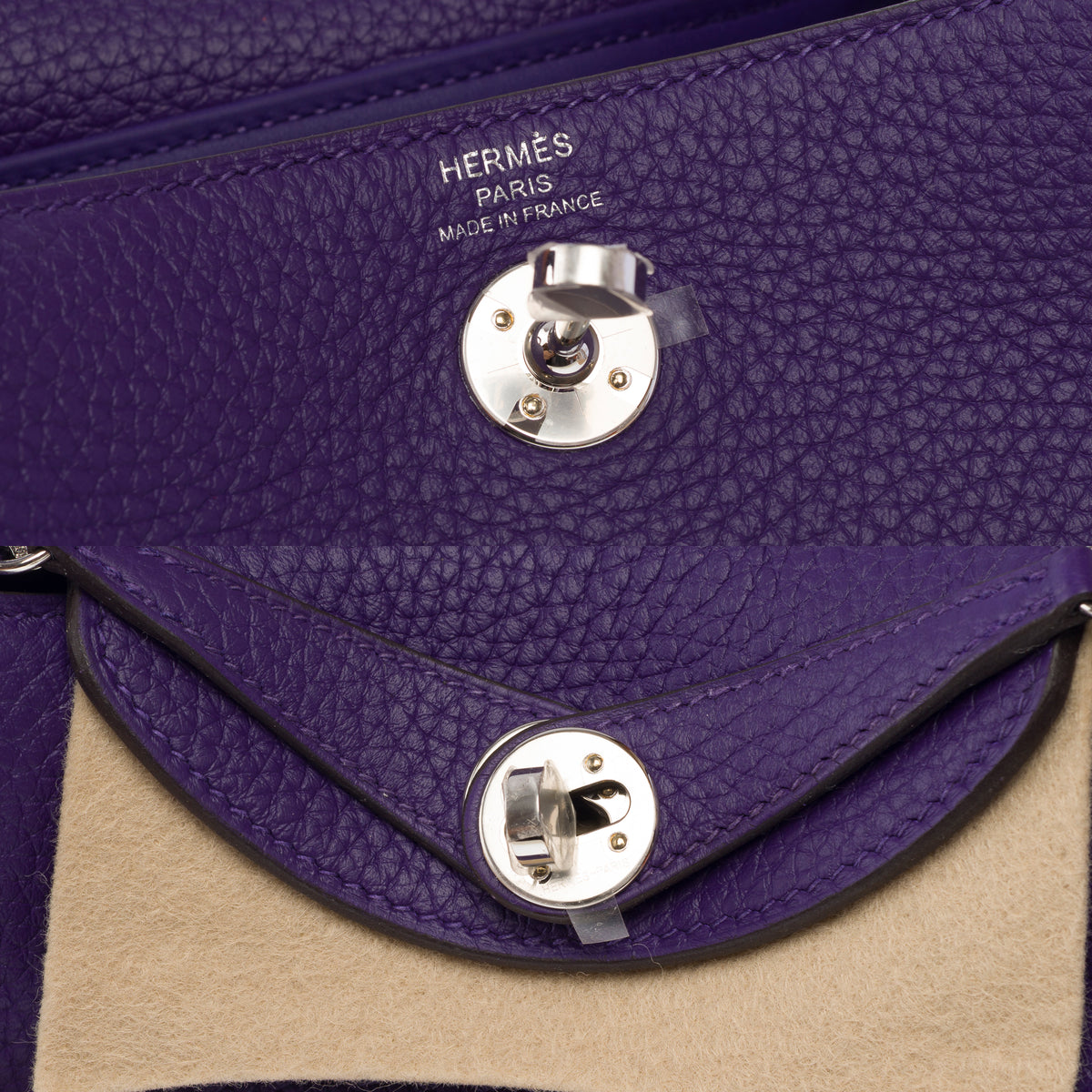 Sac HERMES Lindy en Cuir Violet - 103922