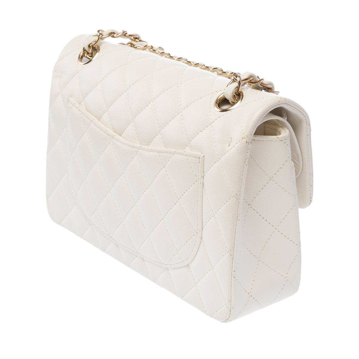 Sac CHANEL Timeless/Classique en Cuir Blanc - 103935