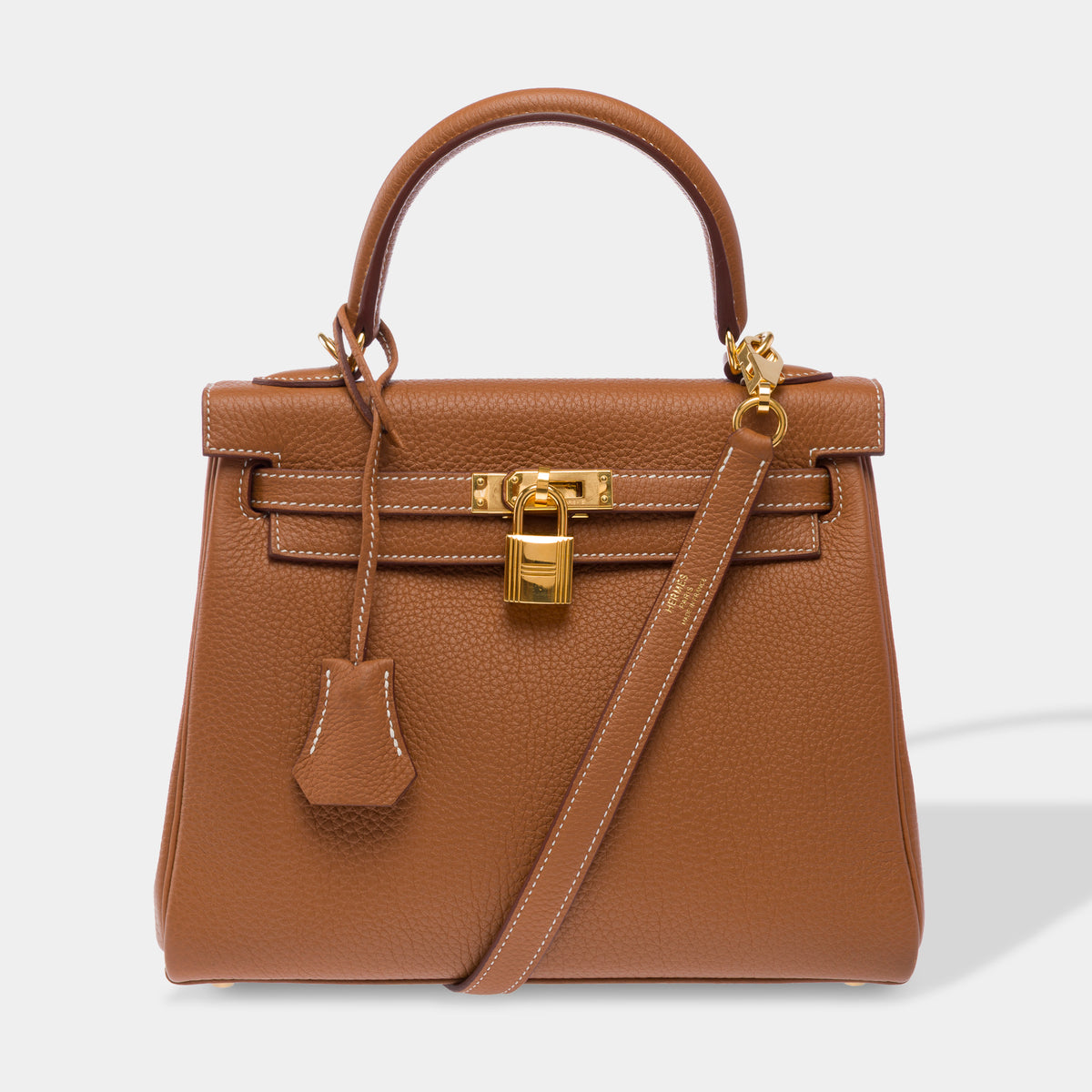 Sac HERMES Kelly 25 en Cuir Doré - 103942