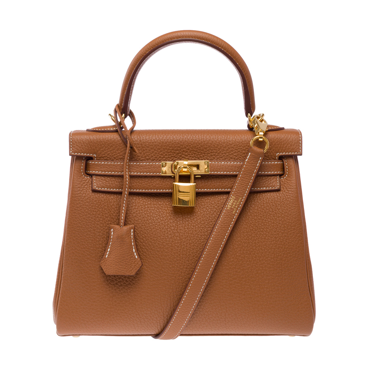 Sac HERMES Kelly 25 en Cuir Doré - 103942