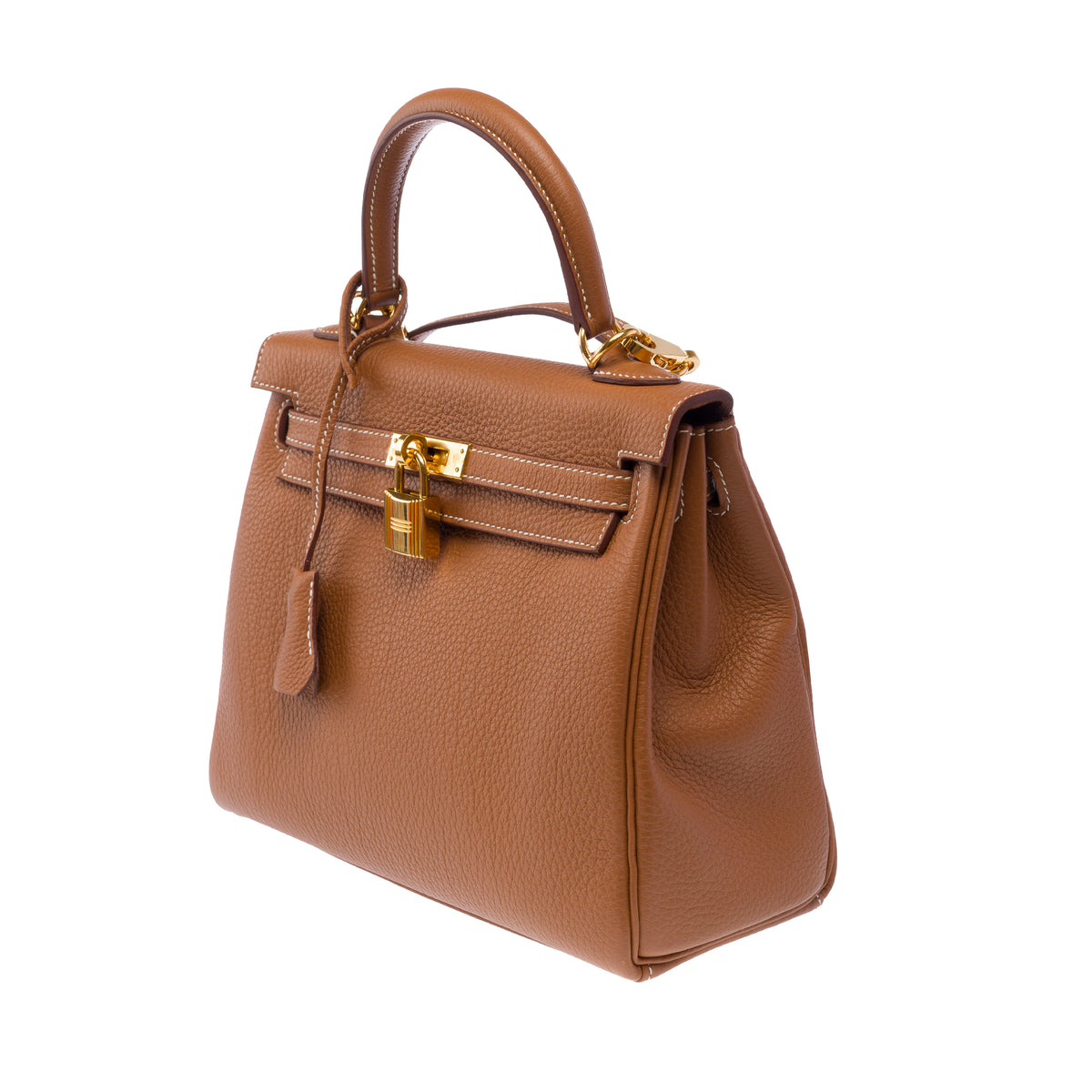 Sac HERMES Kelly 25 en Cuir Doré - 103942