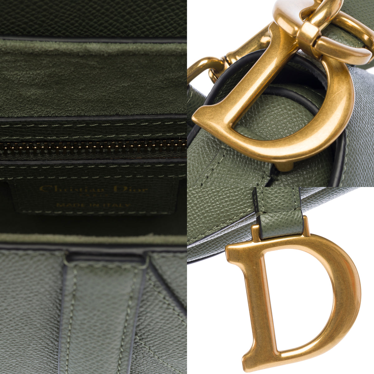 Sac DIOR Saddle en Cuir Vert - 103952