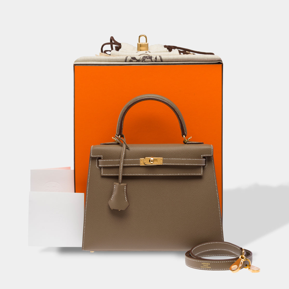 Sac HERMES Kelly 25 en Cuir Étoupe - 103951