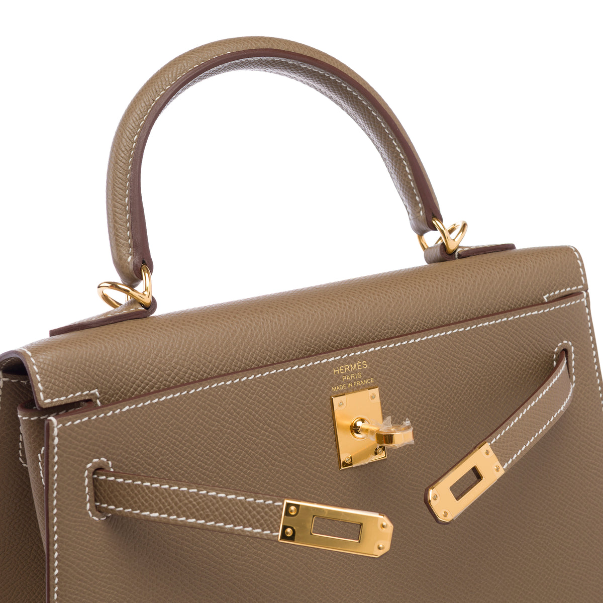 Sac HERMES Kelly 25 en Cuir Étoupe - 103951