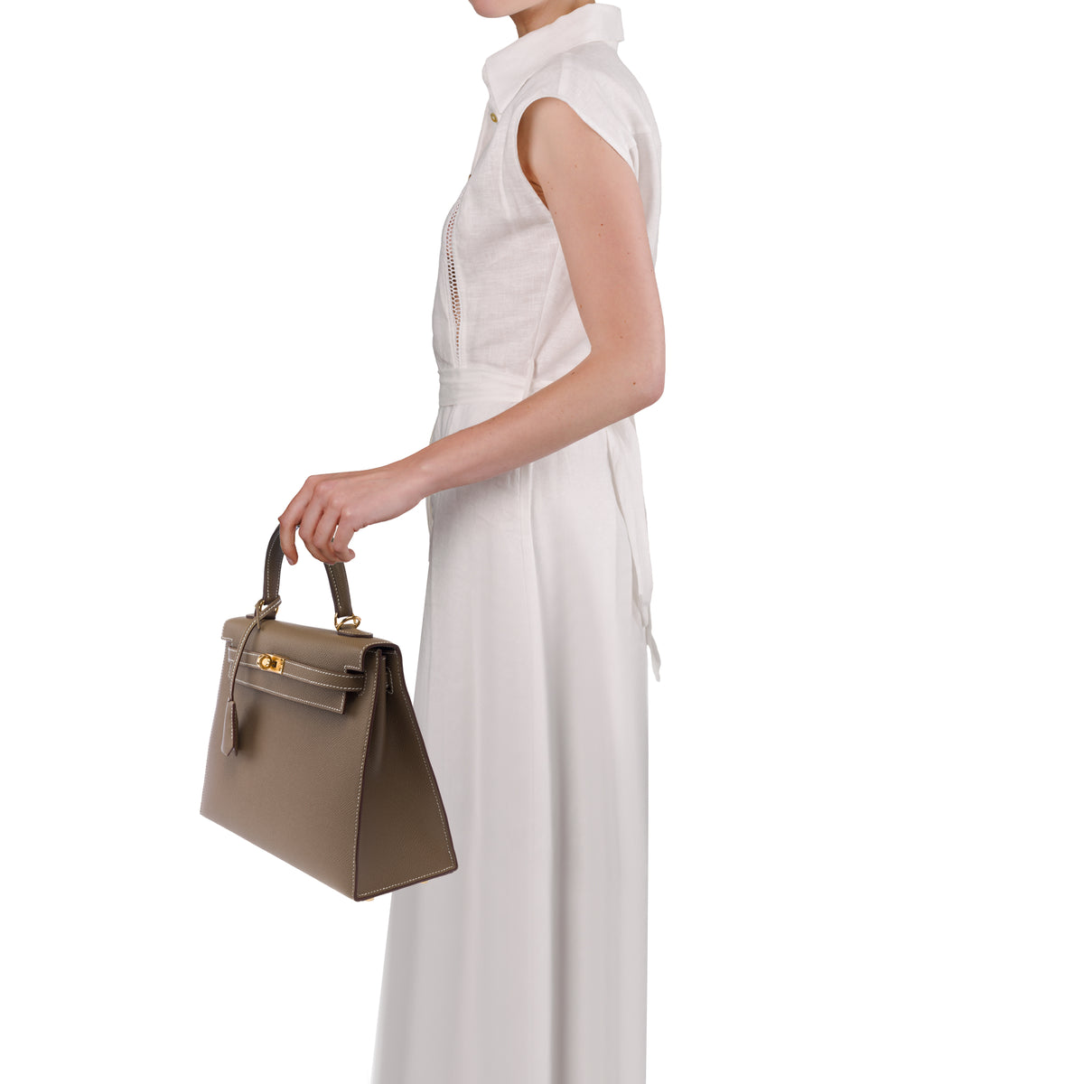 Sac HERMES Kelly 25 en Cuir Étoupe - 103951
