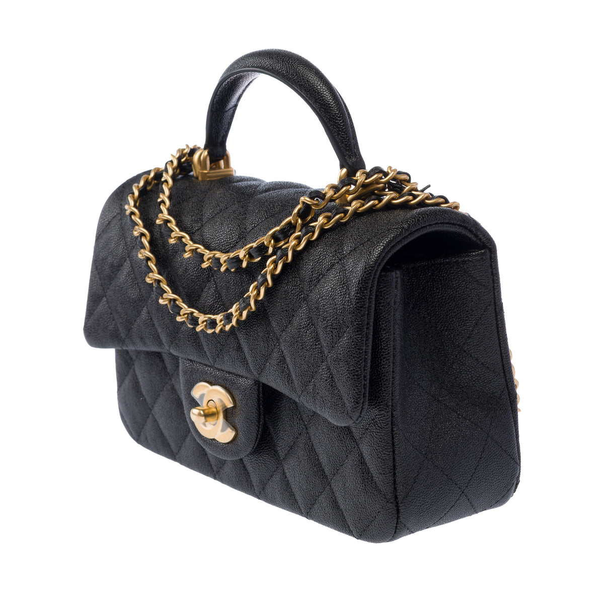 Sac CHANEL Coco Handle en Cuir Noir - 103941
