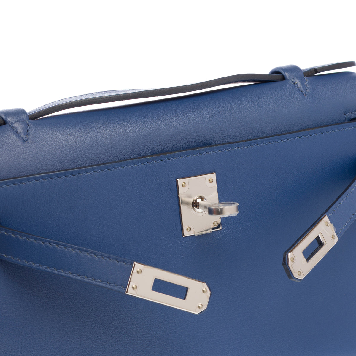 Sac HERMES Kelly Mini en Cuir Bleu - 103945