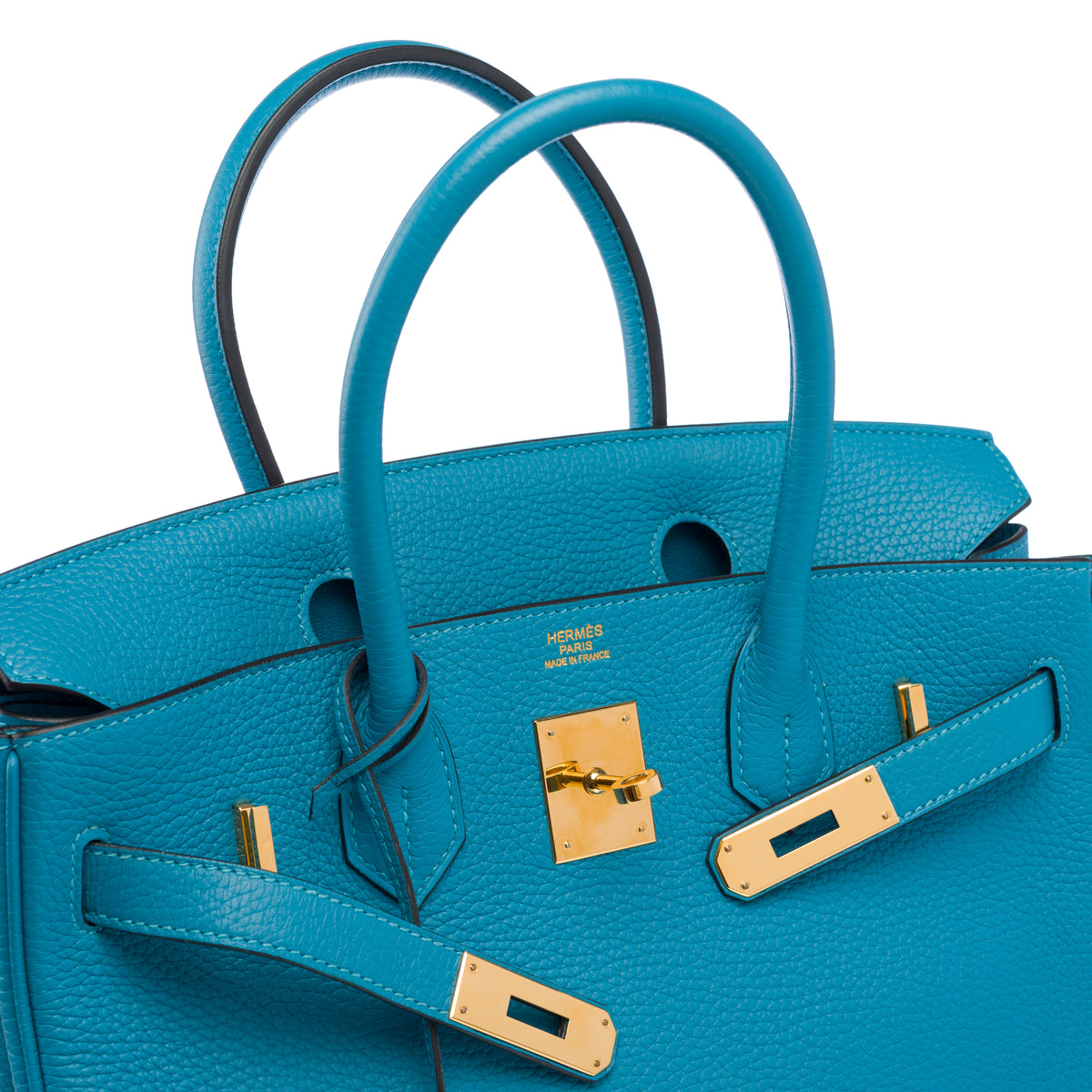 Sac HERMES Birkin 30 en Cuir Bleu - 103950