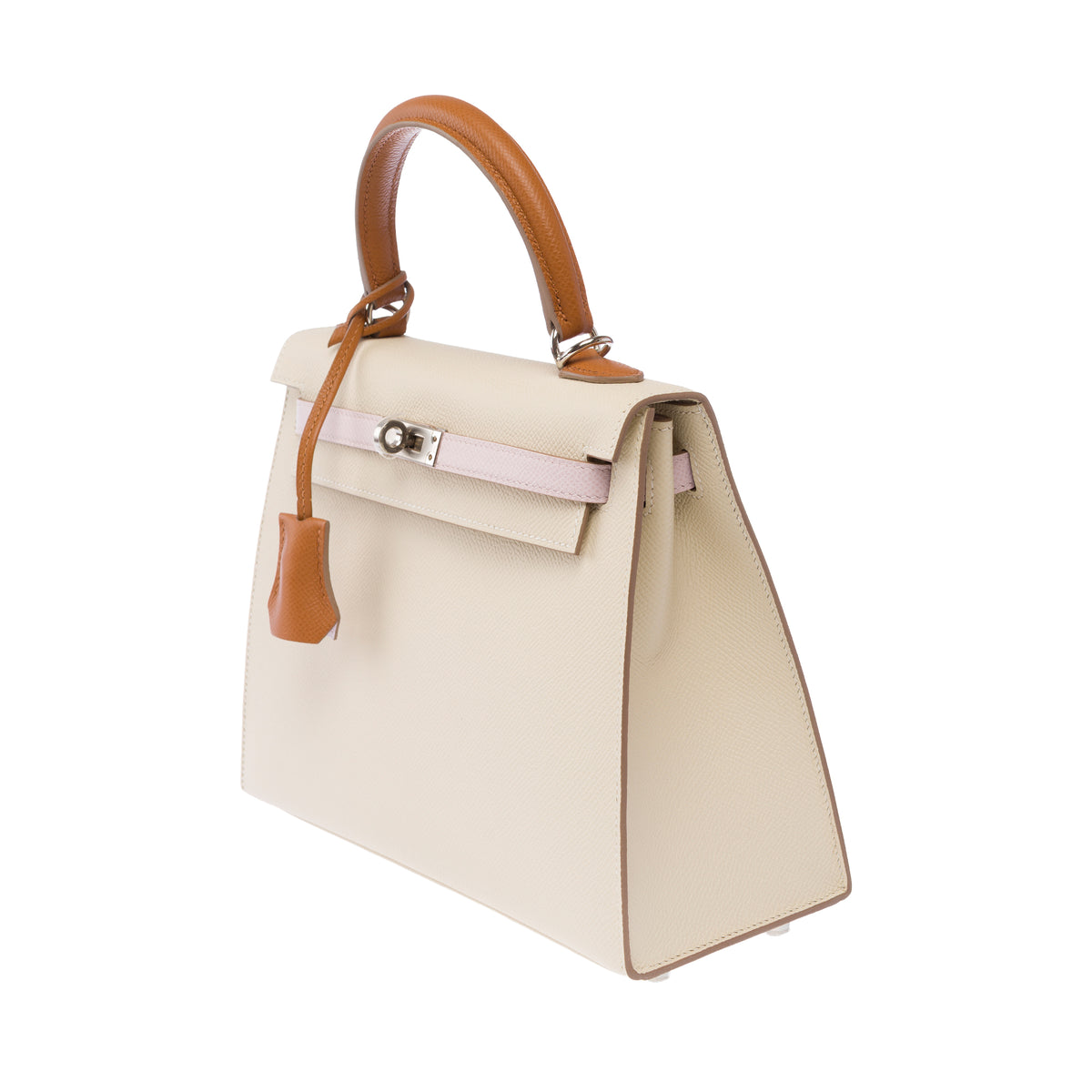 Sac HERMES Kelly 25 en Cuir Blanc - 103980