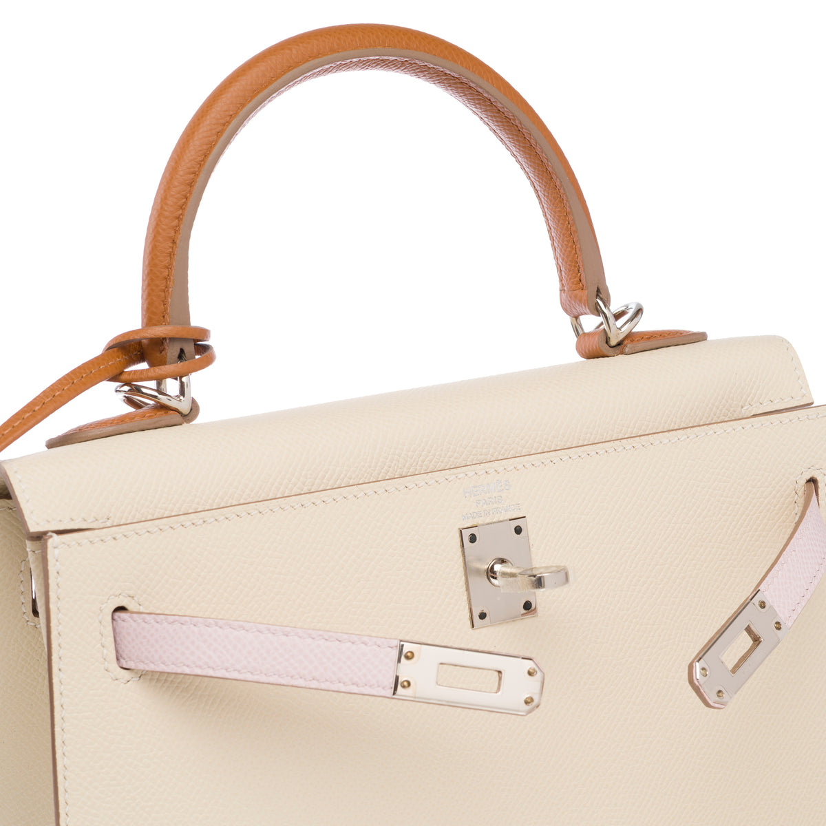 Sac HERMES Kelly 25 en Cuir Blanc - 103980