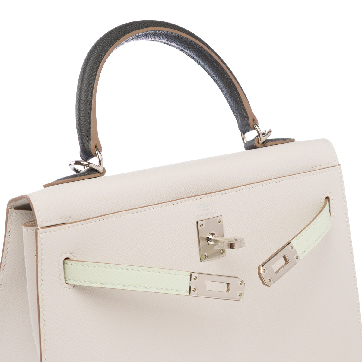 Sac HERMES Kelly 25 en Cuir Gris - 103981