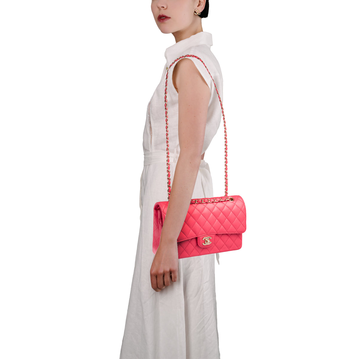 Sac CHANEL Timeless/Classique en Cuir Rose - 103984