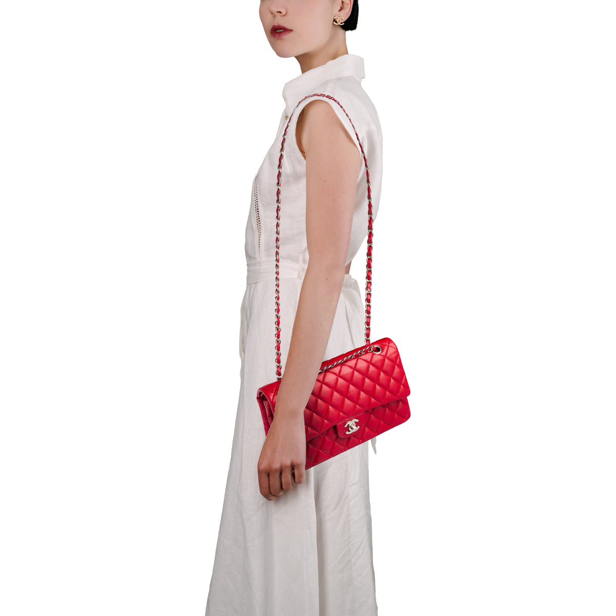 Sac CHANEL Timeless/Classique en Cuir Rouge - 103987