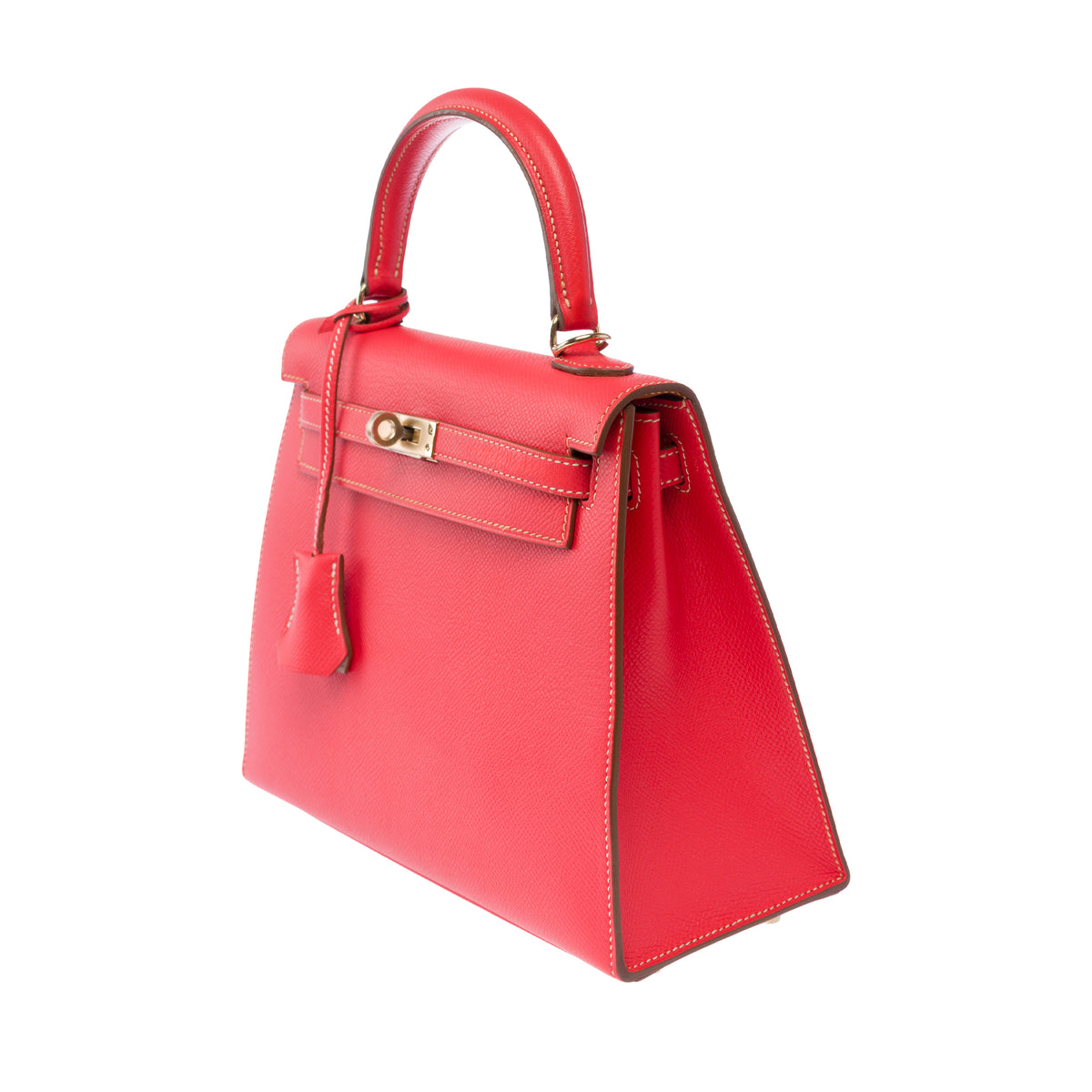 Sac HERMES Kelly 25 en Cuir Rose - 103988