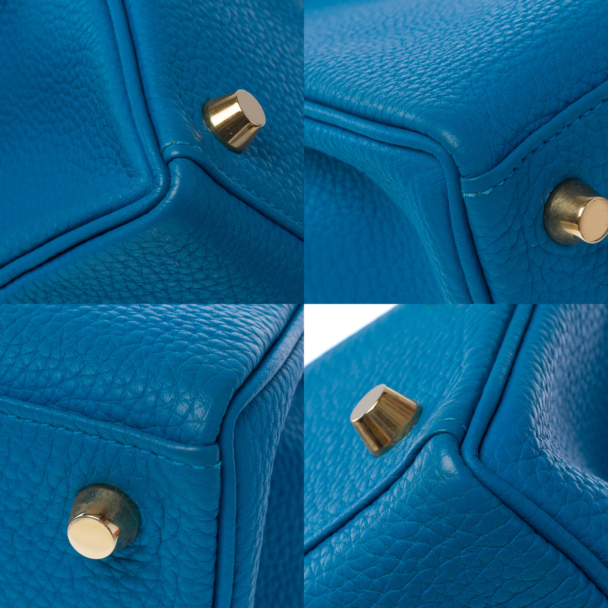 Sac HERMES Kelly 25 en Cuir Bleu - 103992