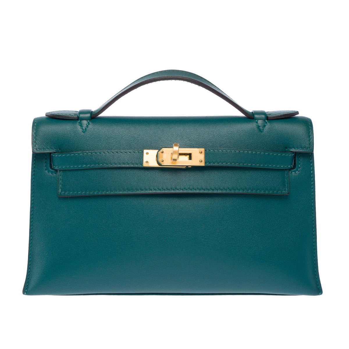 Sac HERMES Kelly Mini en Cuir Vert - 104000