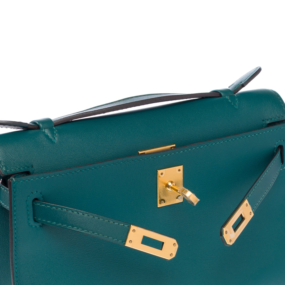 Sac HERMES Kelly Mini en Cuir Vert - 104000