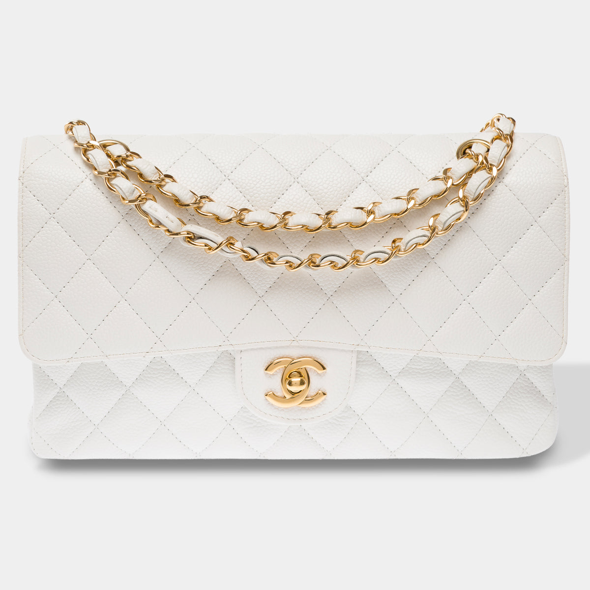 Sac CHANEL Timeless/Classique en Cuir Blanc - 103979